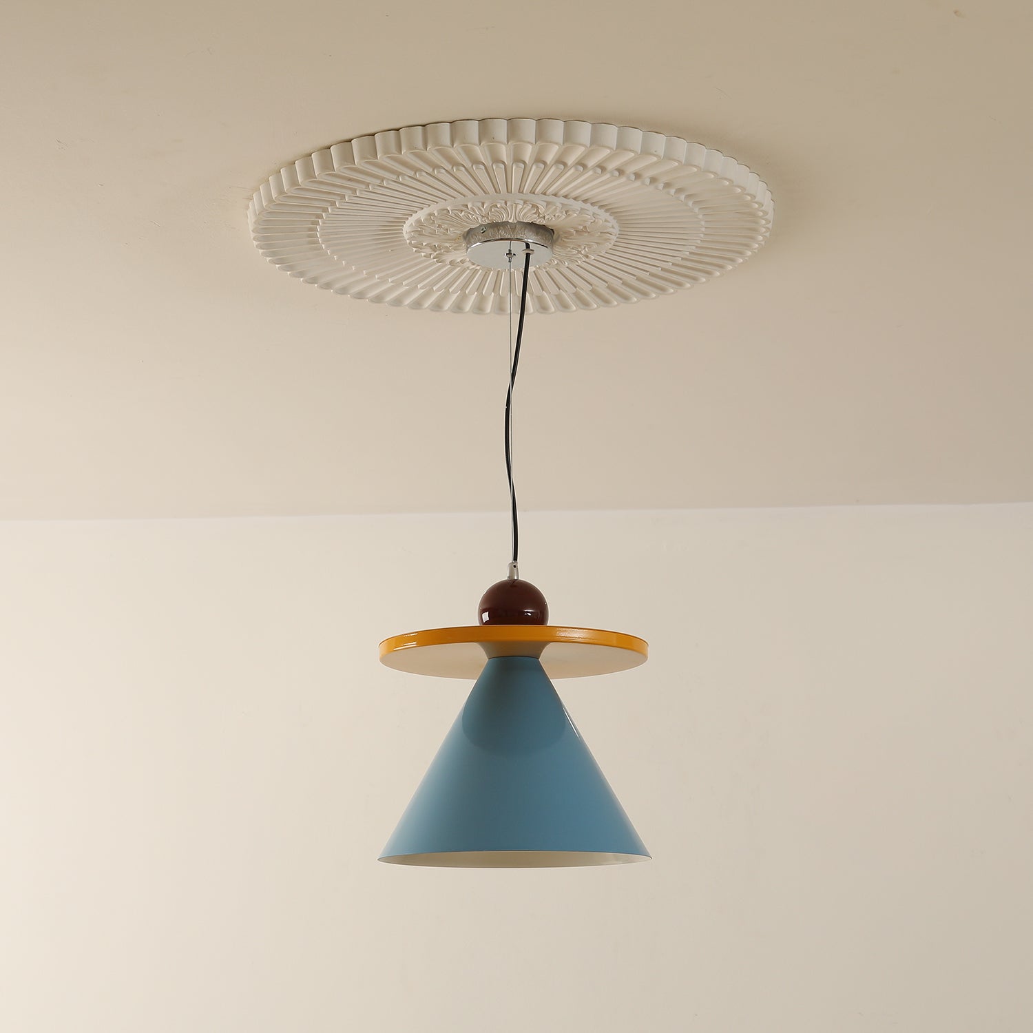 Riva Pendant Lamp Striped Conical Playful Vibrant - Letslighting