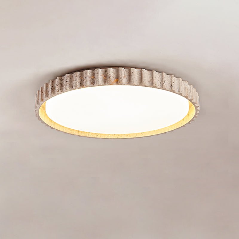 Ornorus Fluted Ring Travertine Ceiling Light - Letslighting