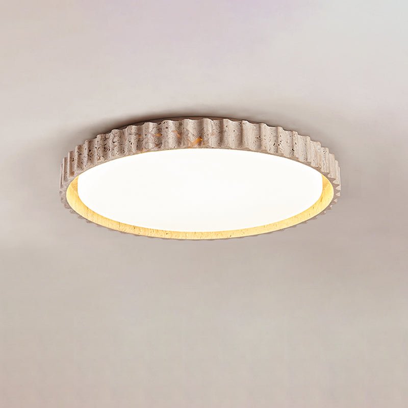 Ornorus Fluted Ring Travertine Ceiling Light - Letslighting