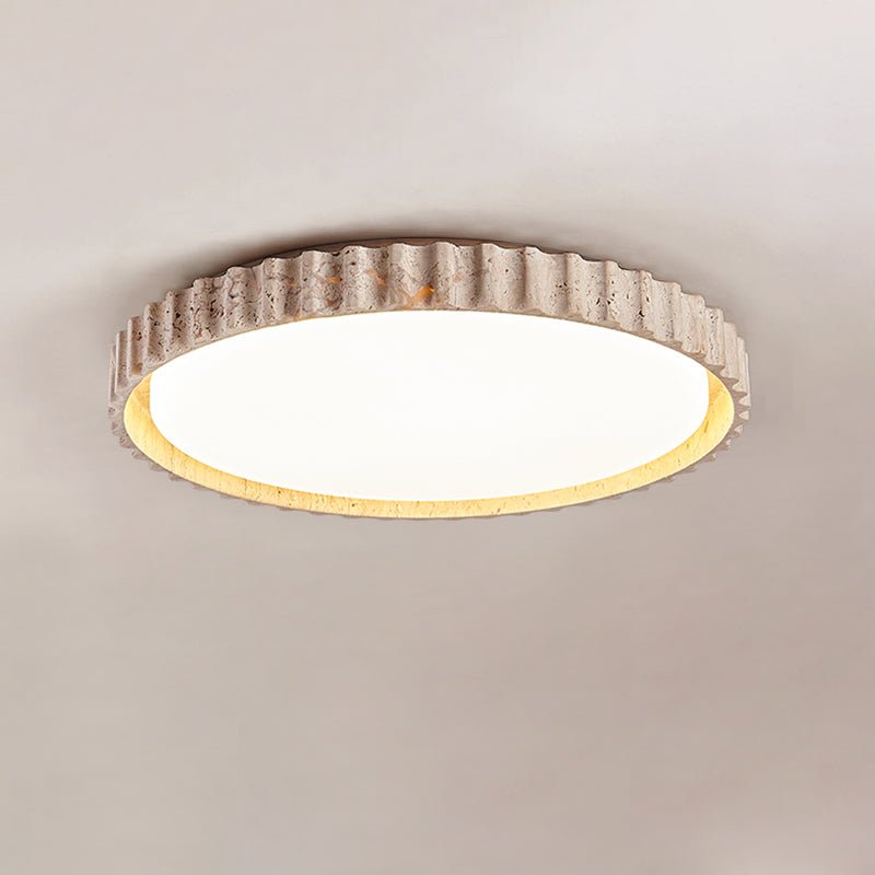 Ornorus Fluted Ring Travertine Ceiling Light - Letslighting