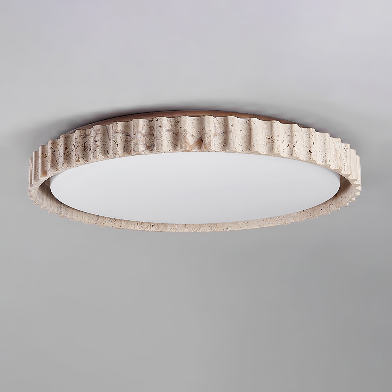 Ornorus Fluted Ring Travertine Ceiling Light - Letslighting