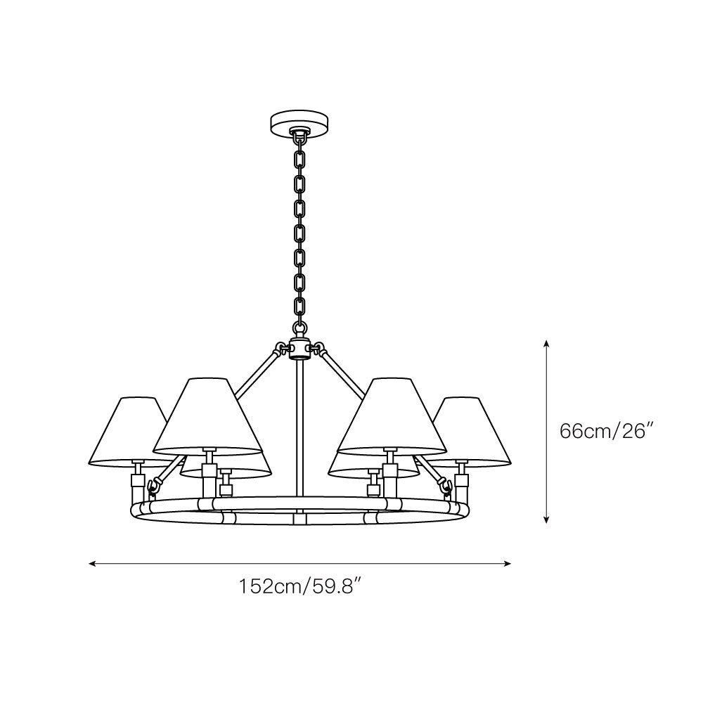 Lymara Vintage Industrial Robert Fabric Chandelier - Letslighting
