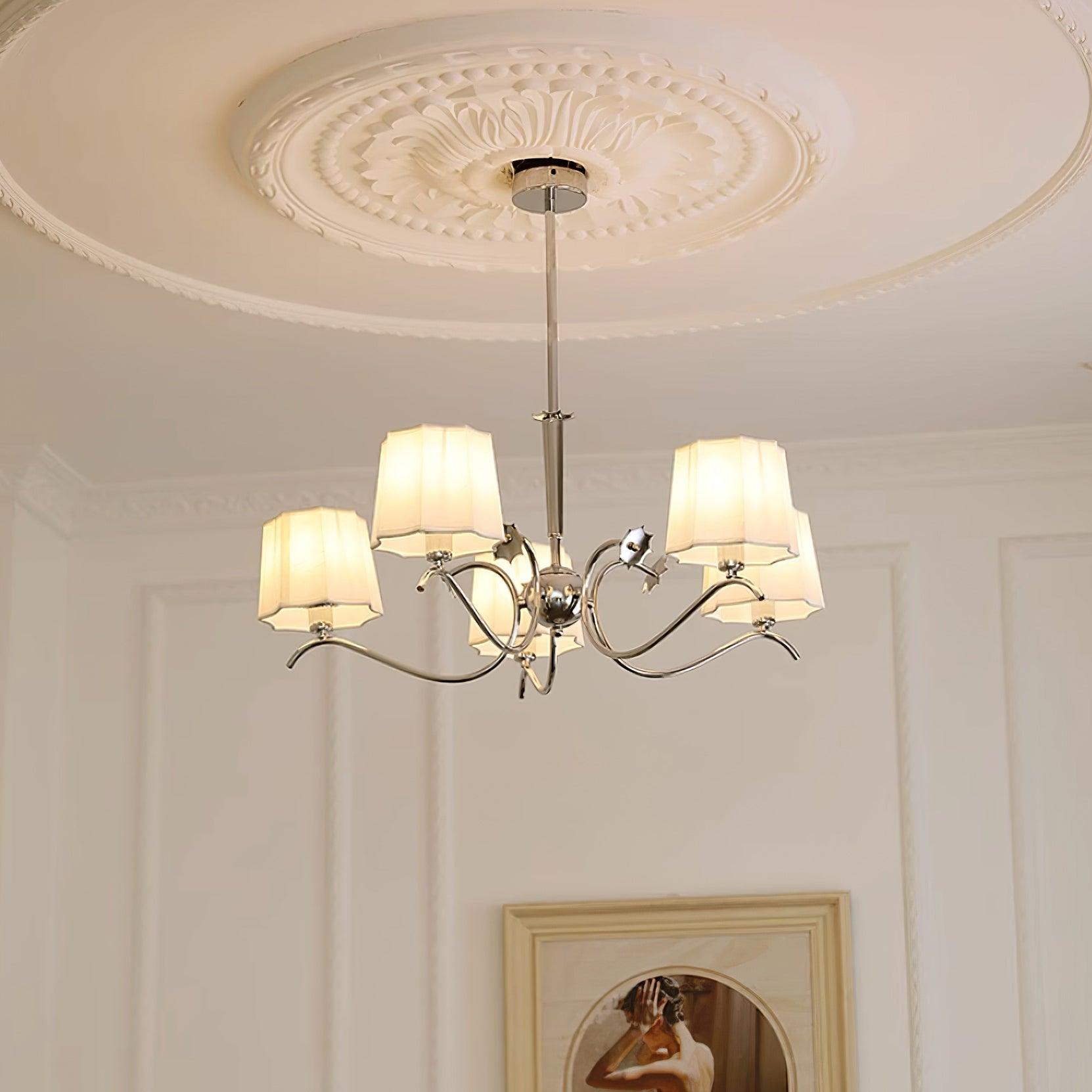 Rockville Chandelier Chrome White Elegant - Letslighting