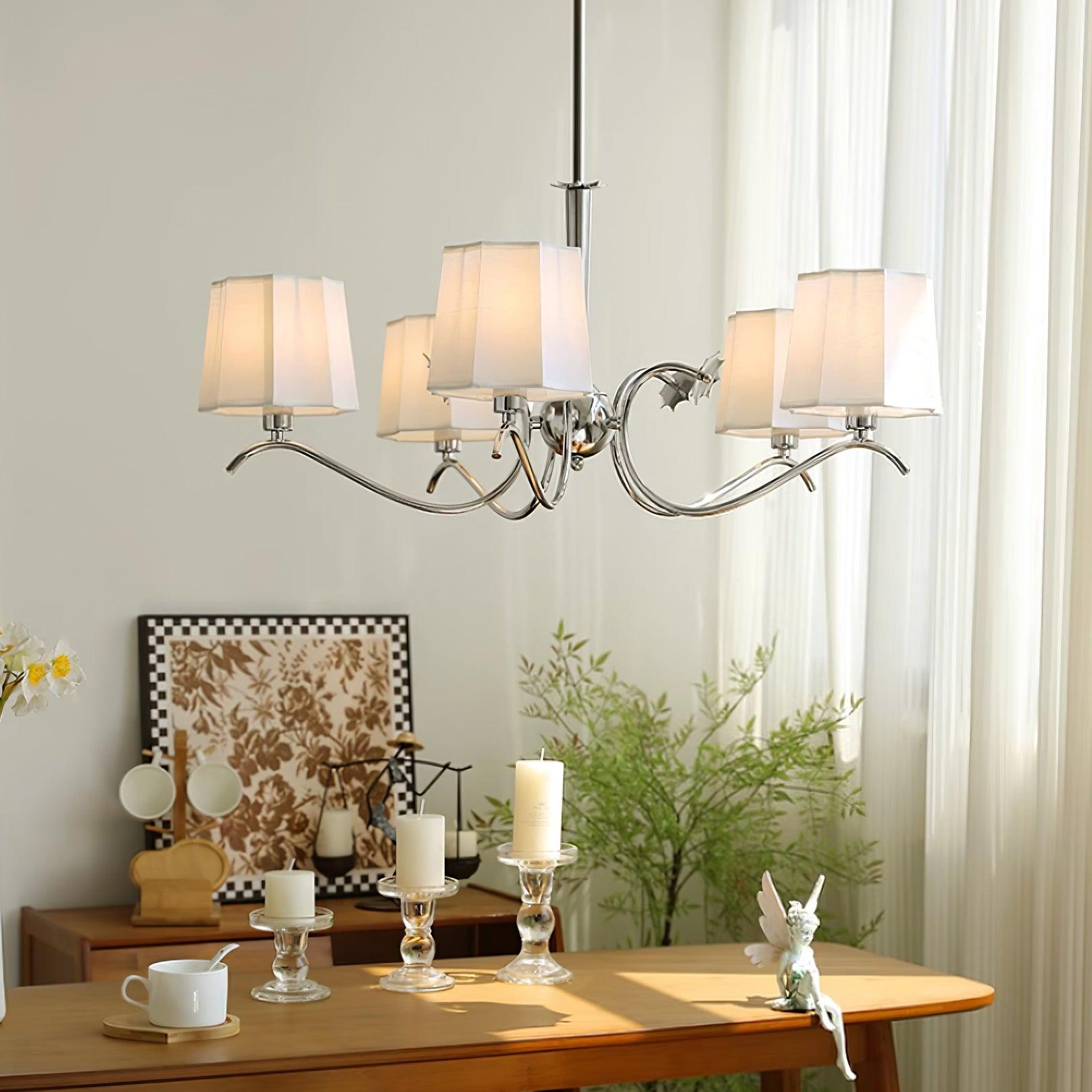 Rockville Chandelier Chrome White Elegant - Letslighting