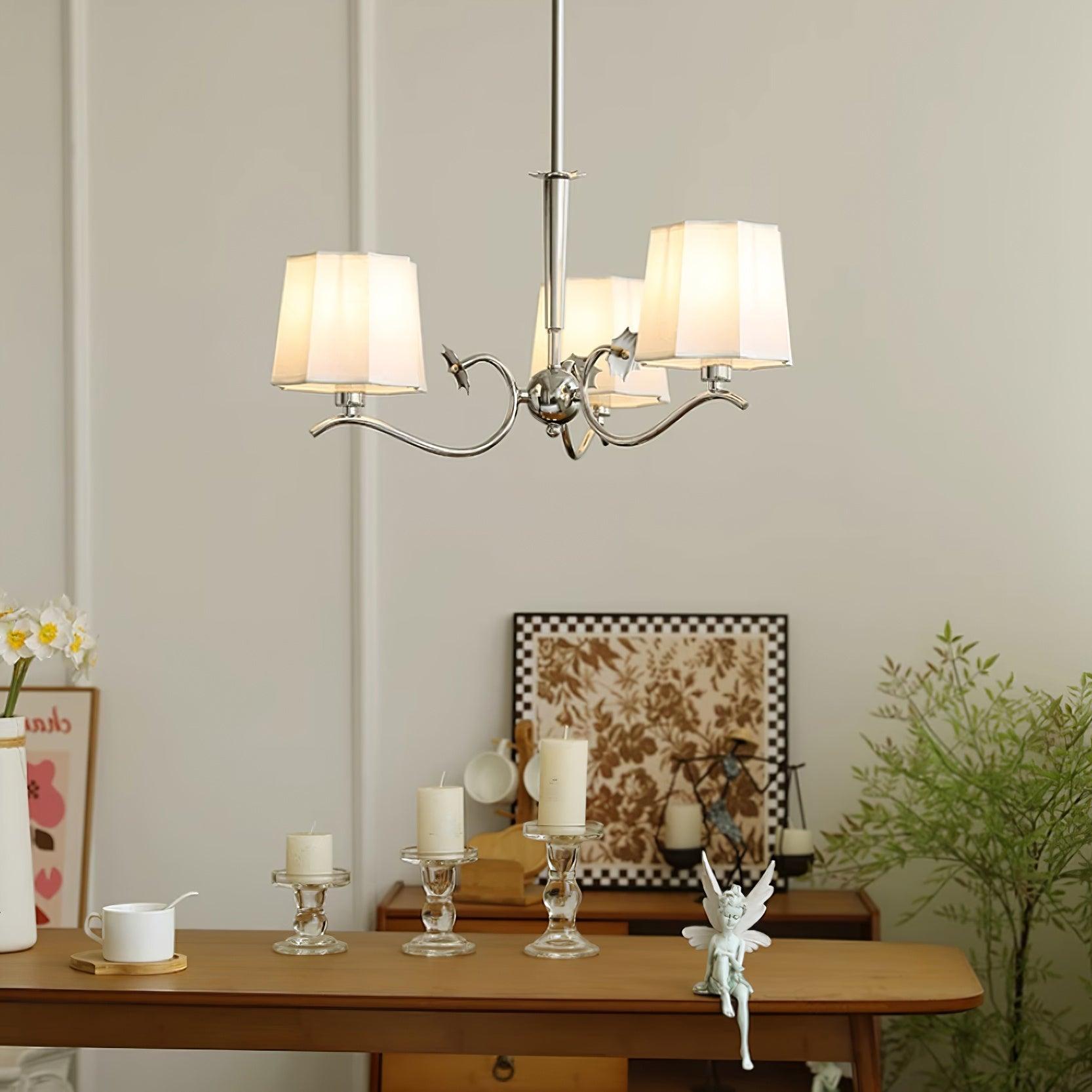 Rockville Chandelier Chrome White Elegant - Letslighting