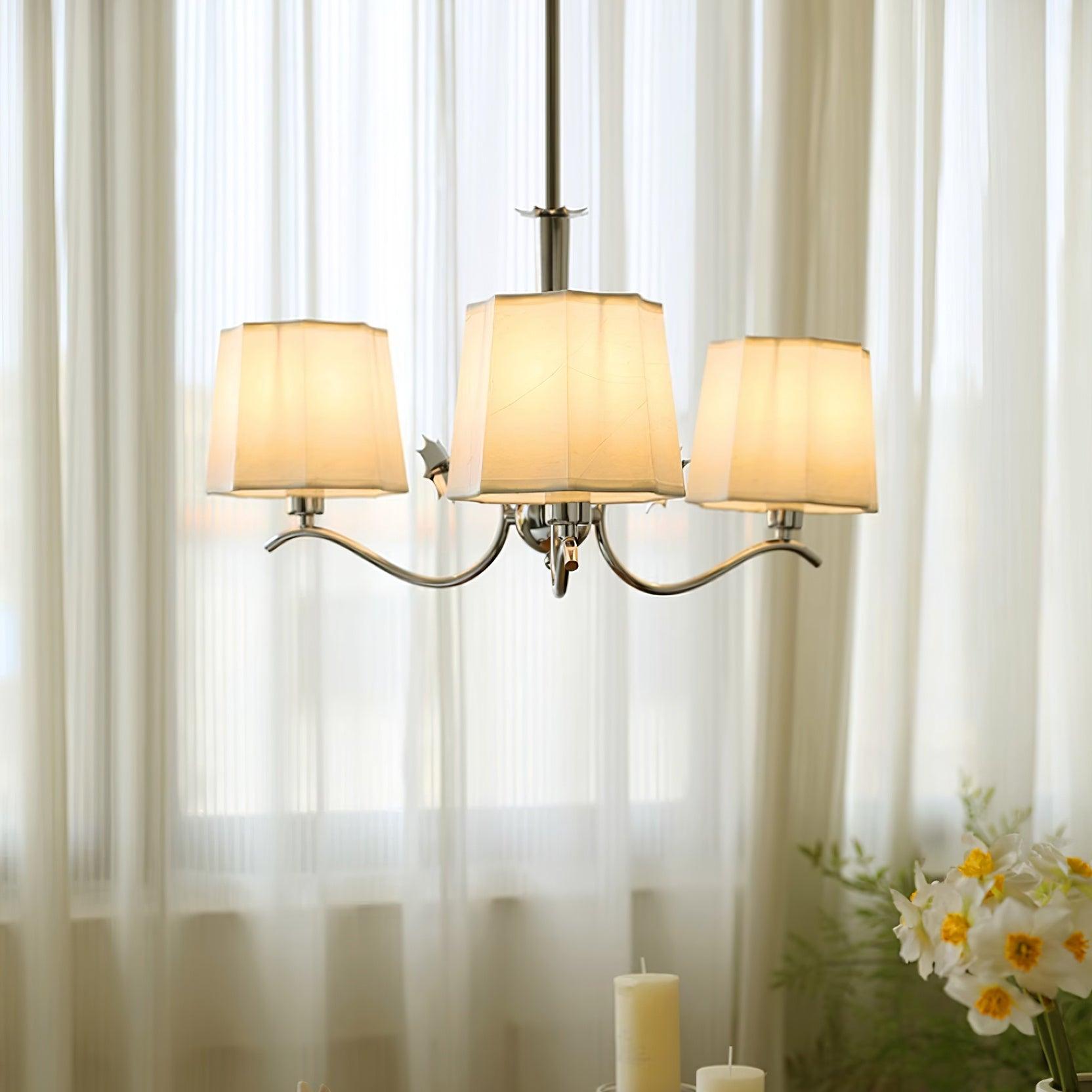 Rockville Chandelier Chrome White Elegant - Letslighting