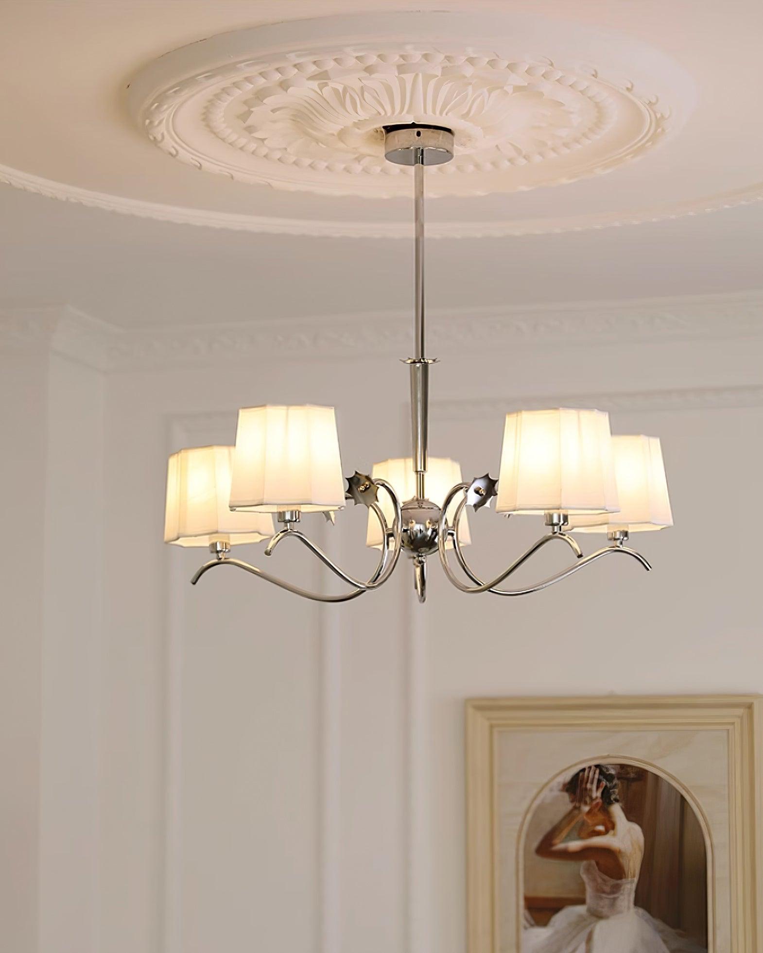 Rockville Chandelier Chrome White Elegant - Letslighting