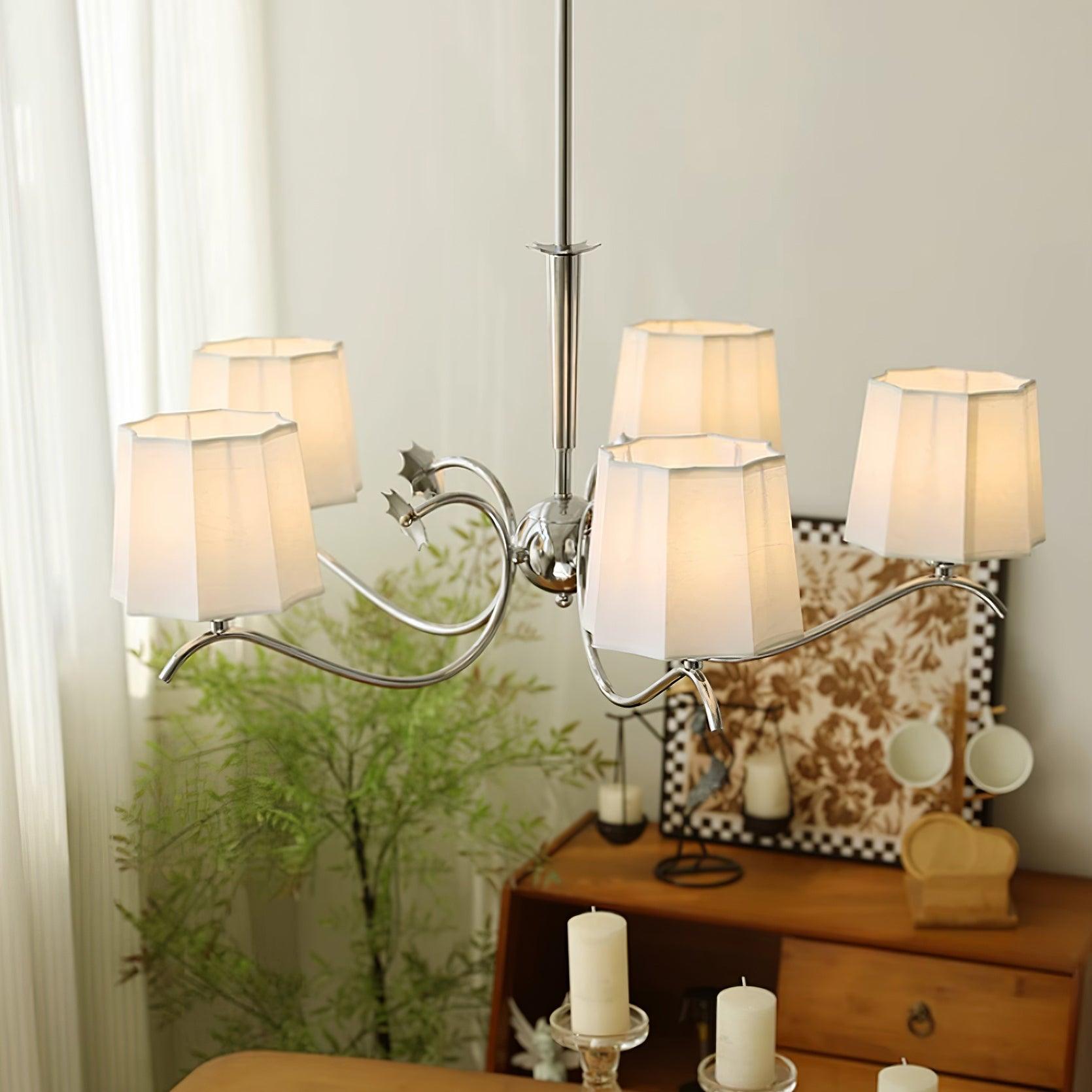 Rockville Chandelier Chrome White Elegant - Letslighting