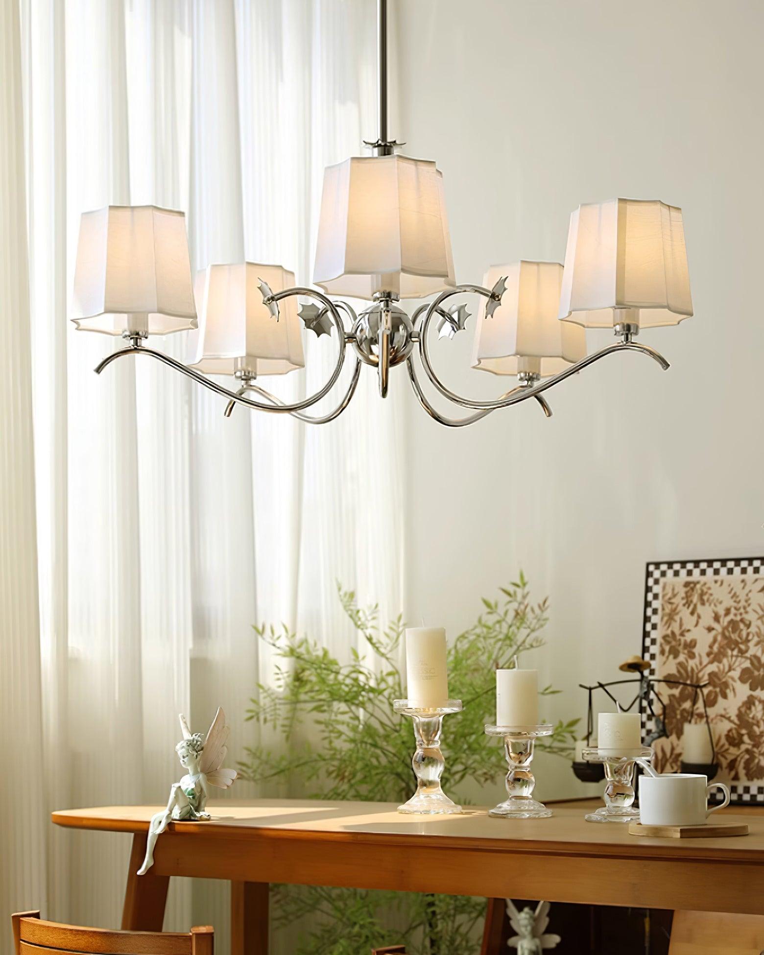 Rockville Chandelier Chrome White Elegant - Letslighting