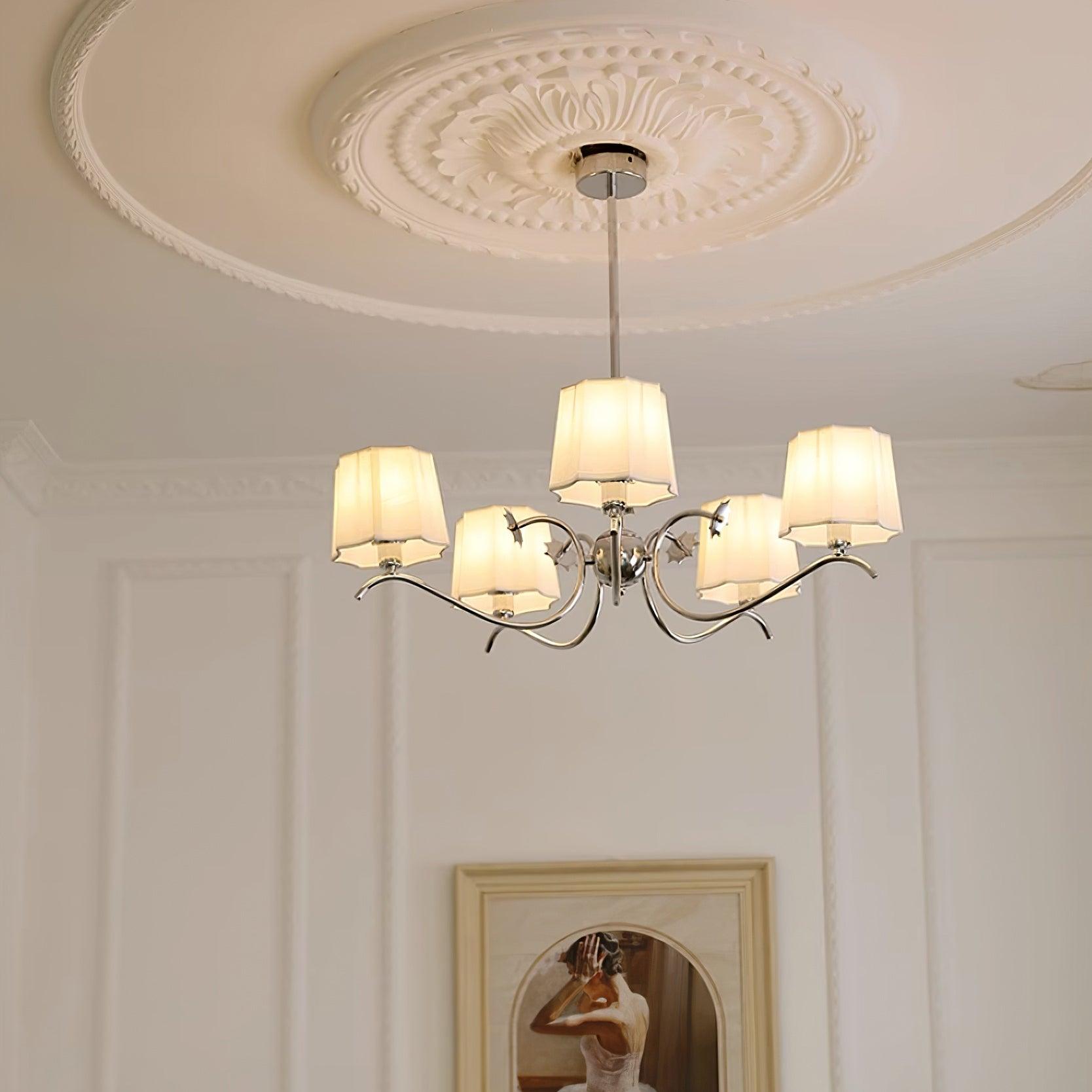 Rockville Chandelier Chrome White Elegant - Letslighting