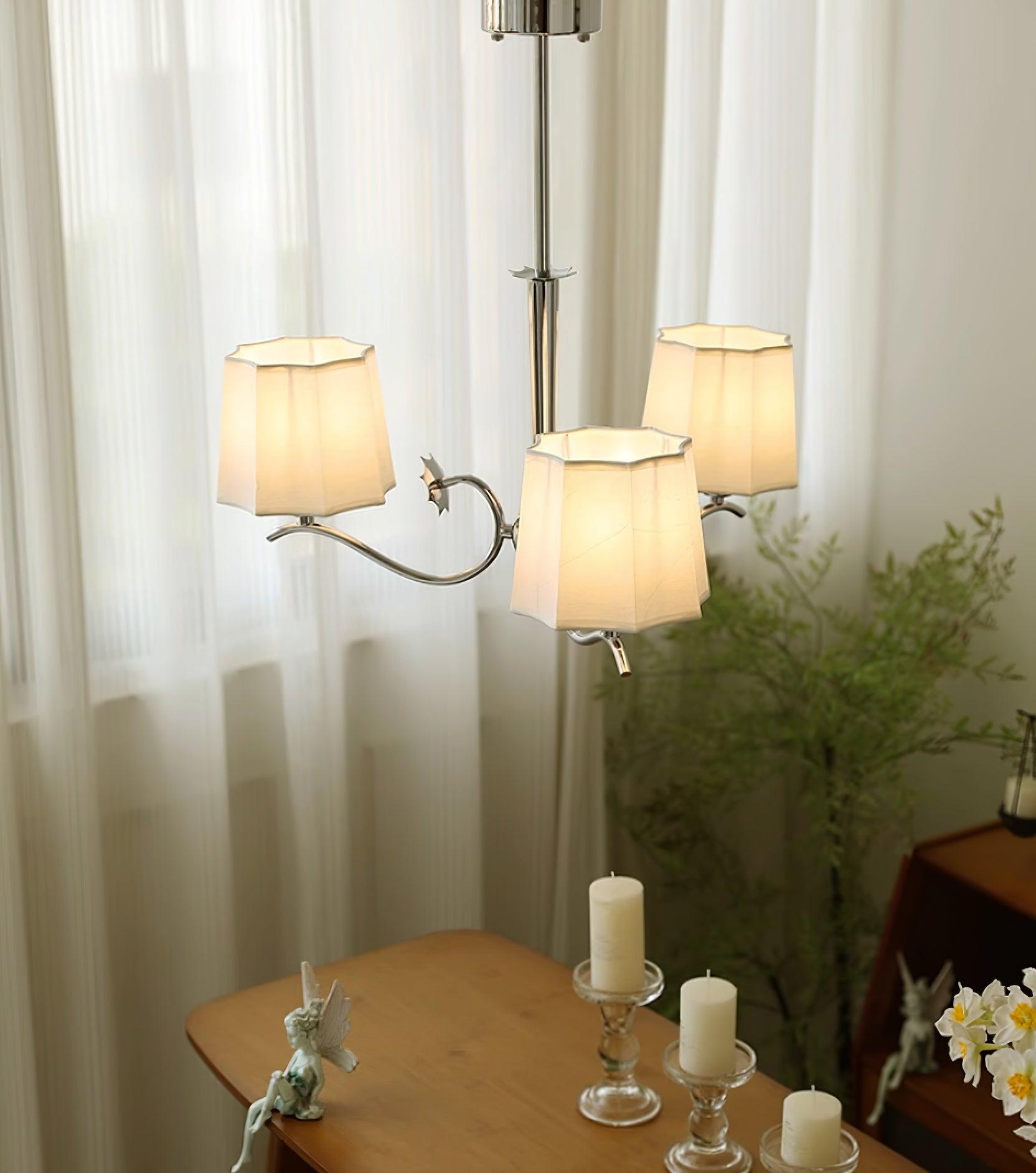 Rockville Chandelier Chrome White Elegant - Letslighting