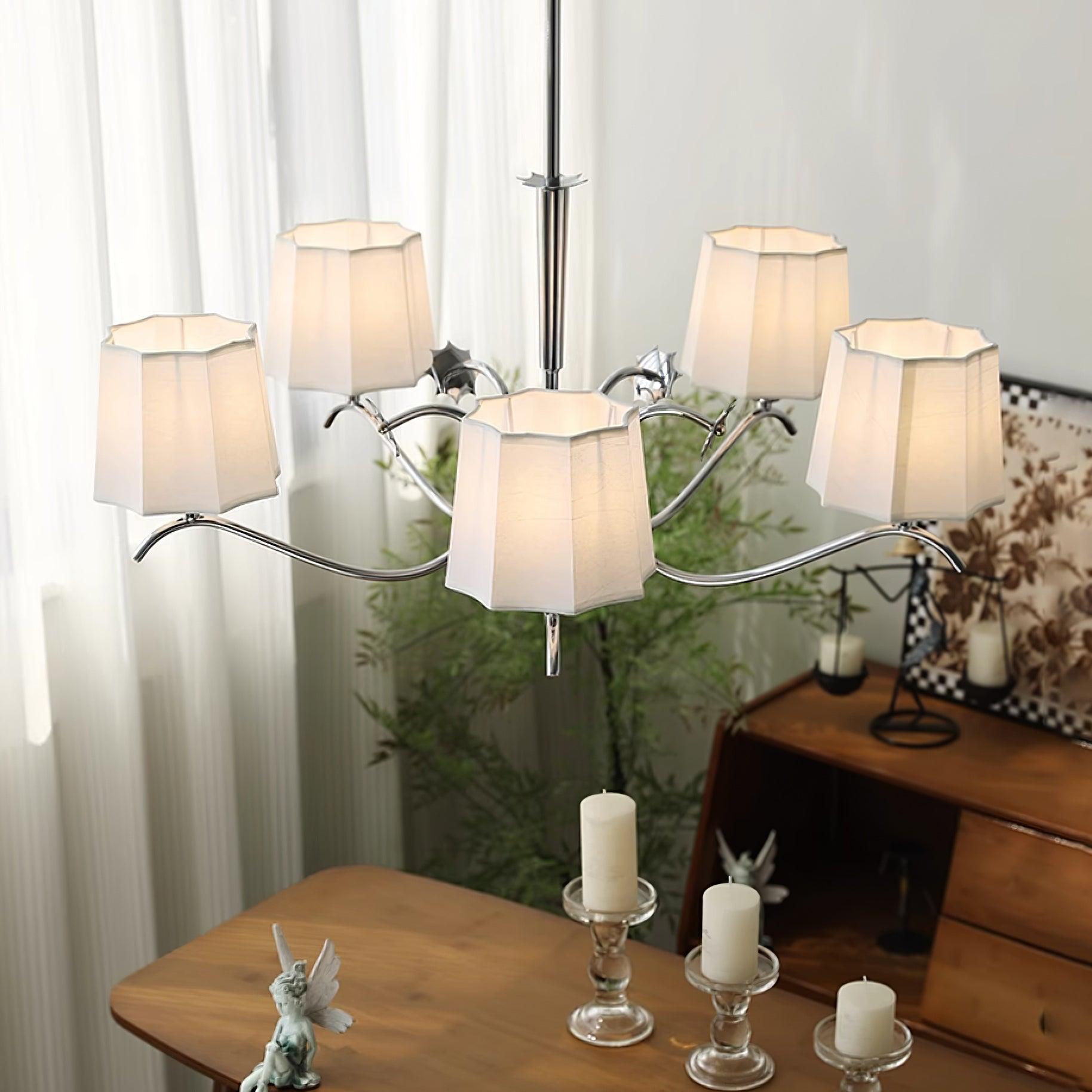 Rockville Chandelier Chrome White Elegant - Letslighting