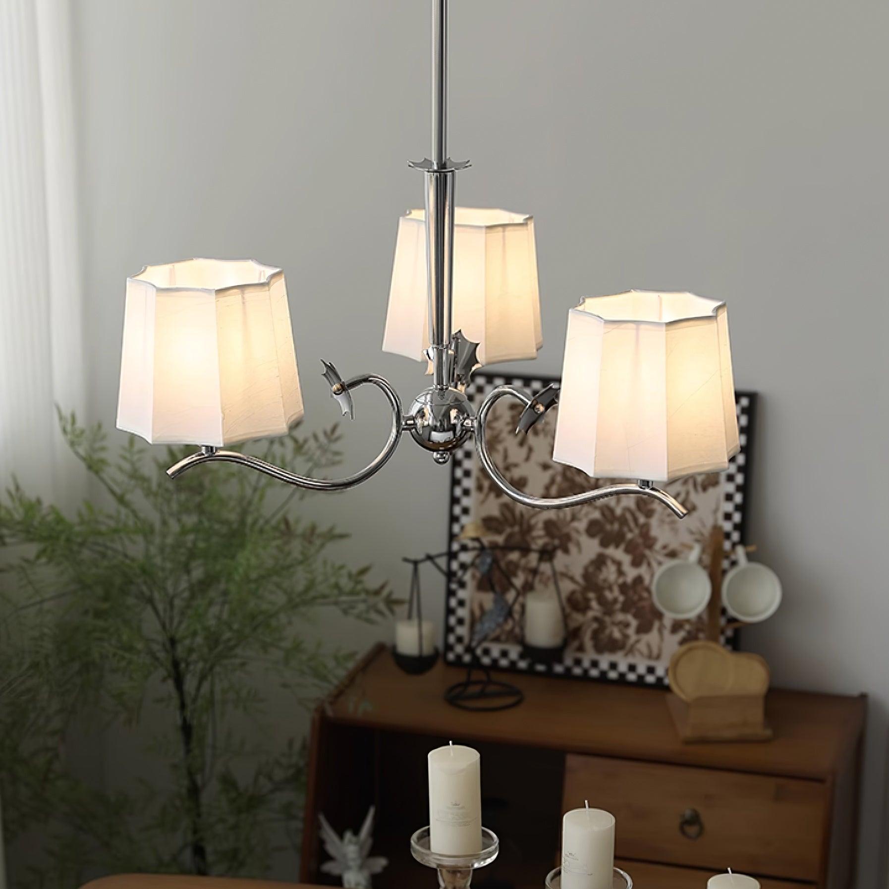 Rockville Chandelier Chrome White Elegant - Letslighting
