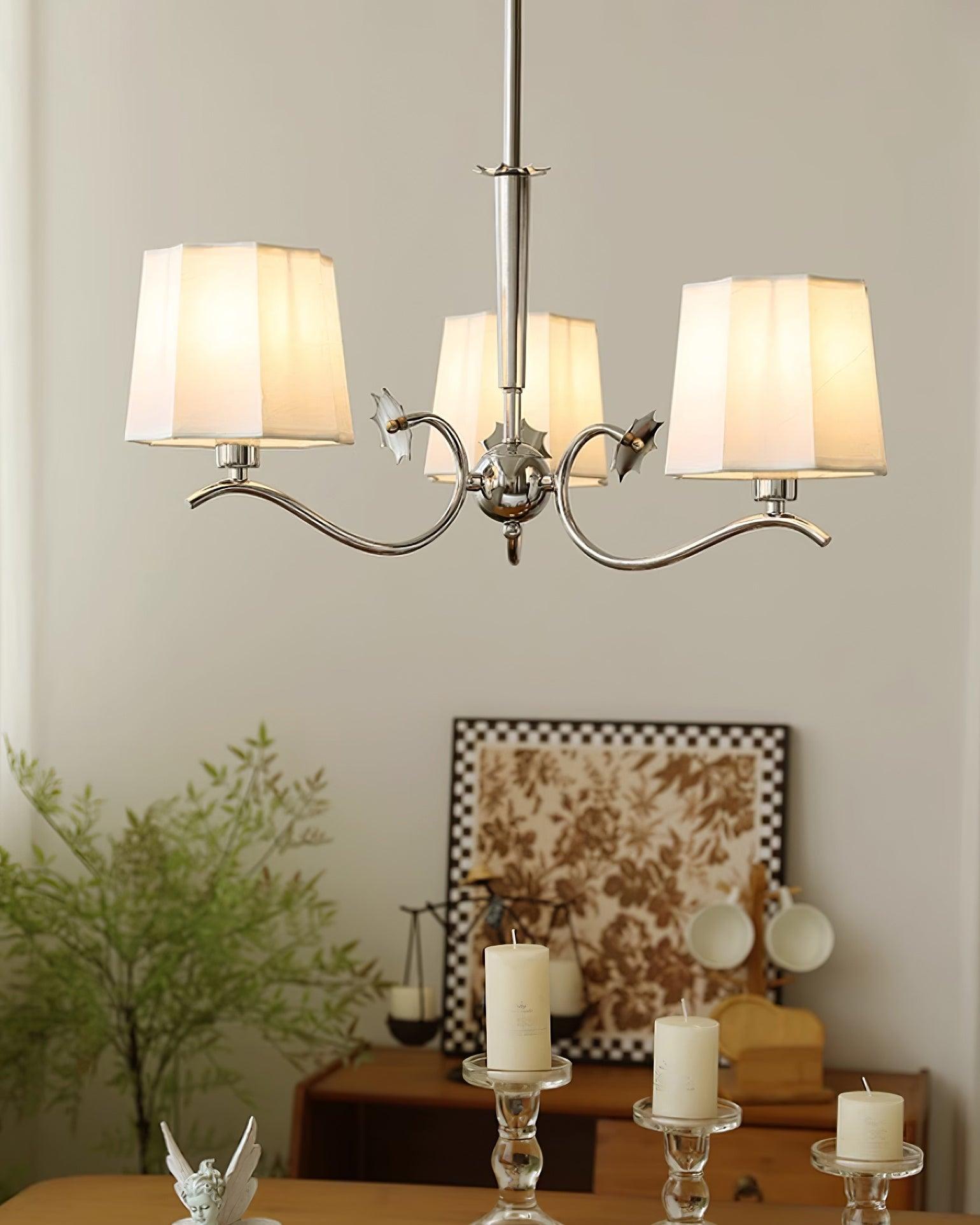 Rockville Chandelier Chrome White Elegant - Letslighting