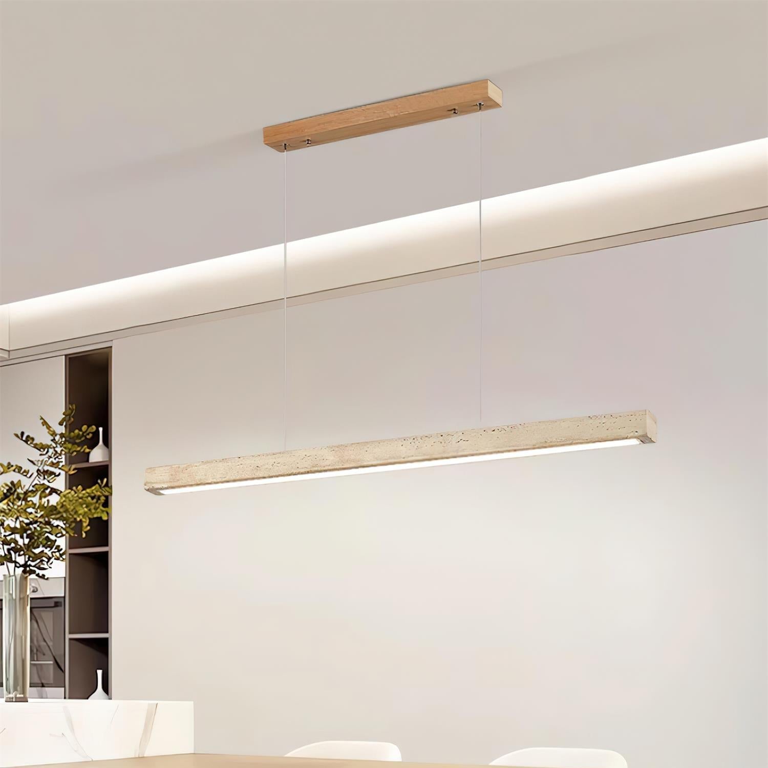 Delya Linear Travertine Pendant Lamp