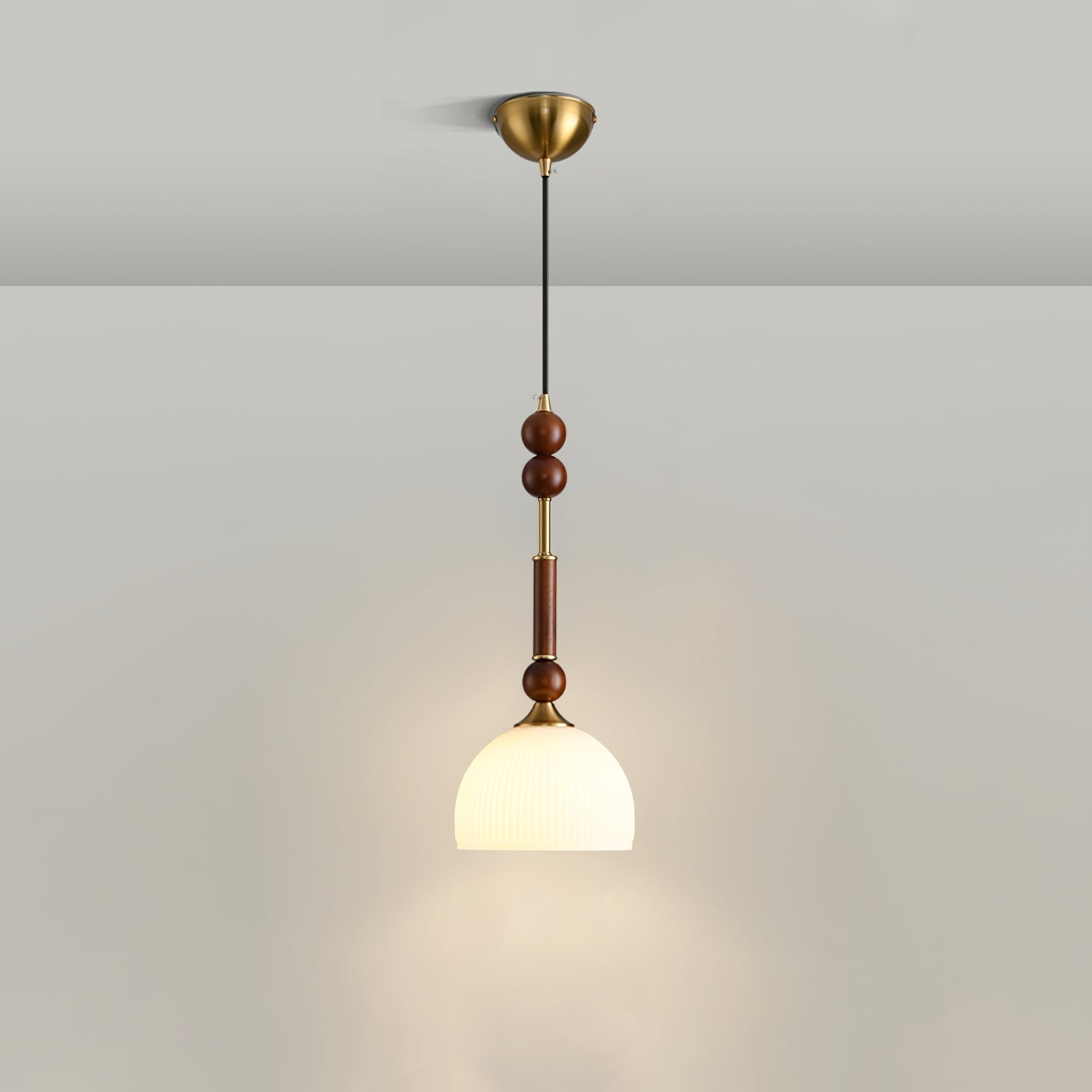 AmberGlow Vintage Wood Pendant Lamp - Letslighting