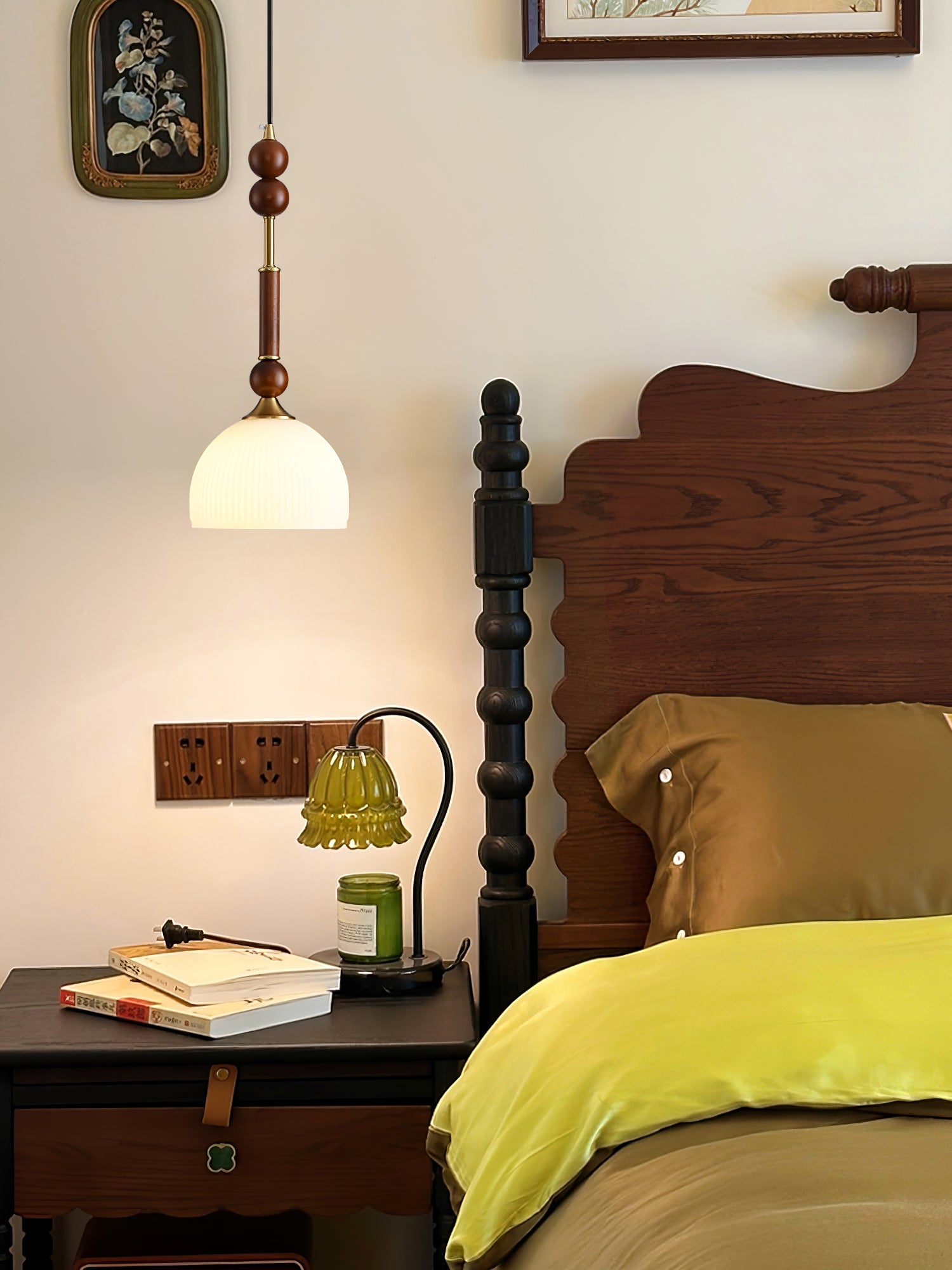 AmberGlow Vintage Wood Pendant Lamp - Letslighting