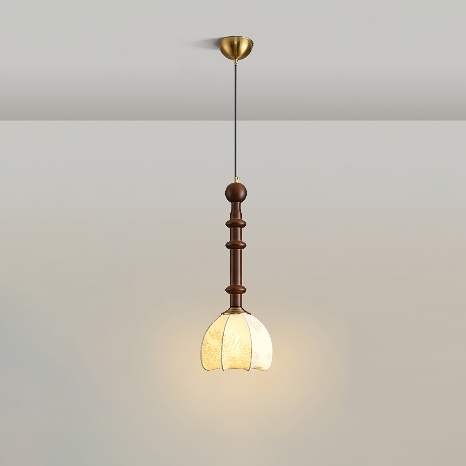 AmberGlow Vintage Wood Pendant Lamp - Letslighting