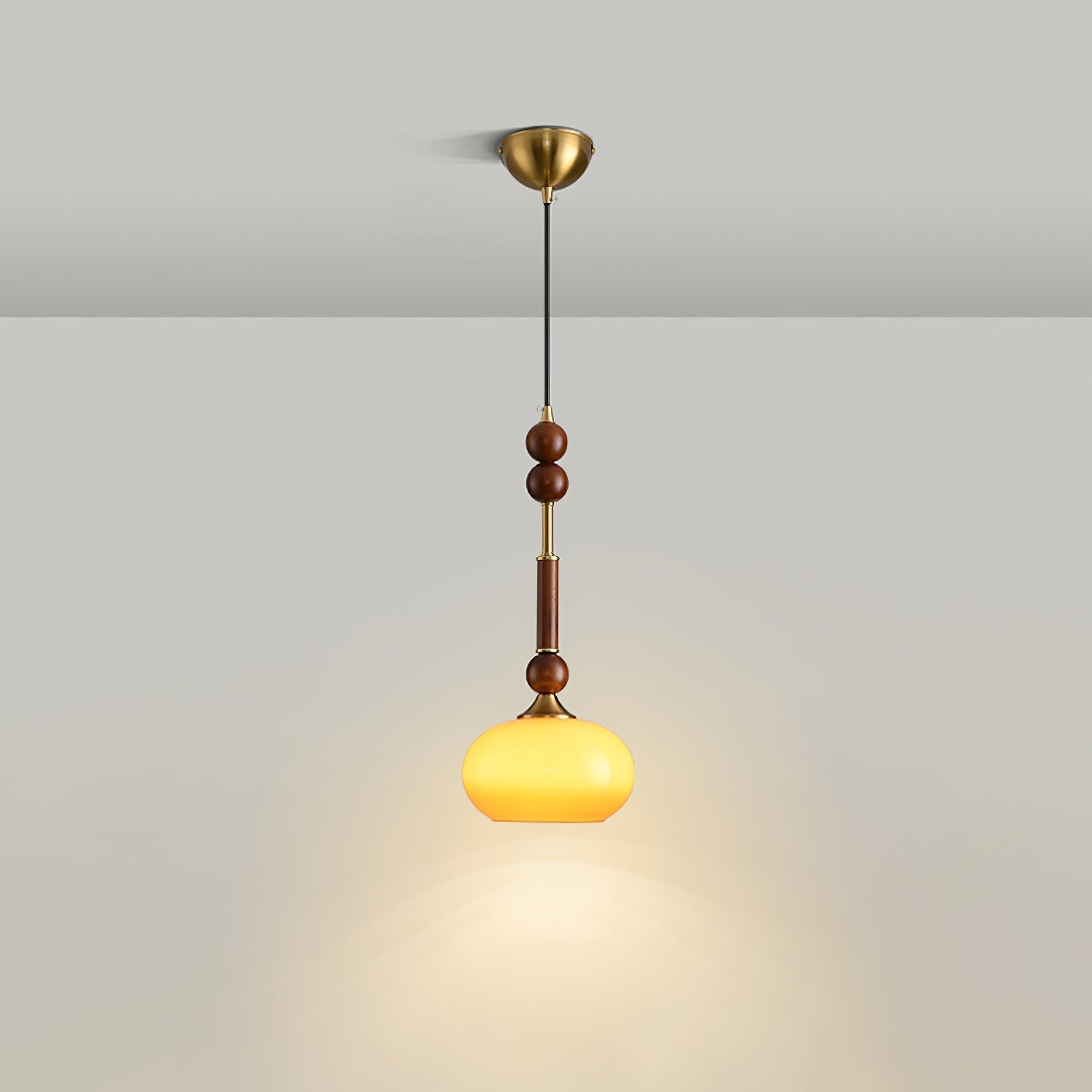 AmberGlow Vintage Wood Pendant Lamp - Letslighting
