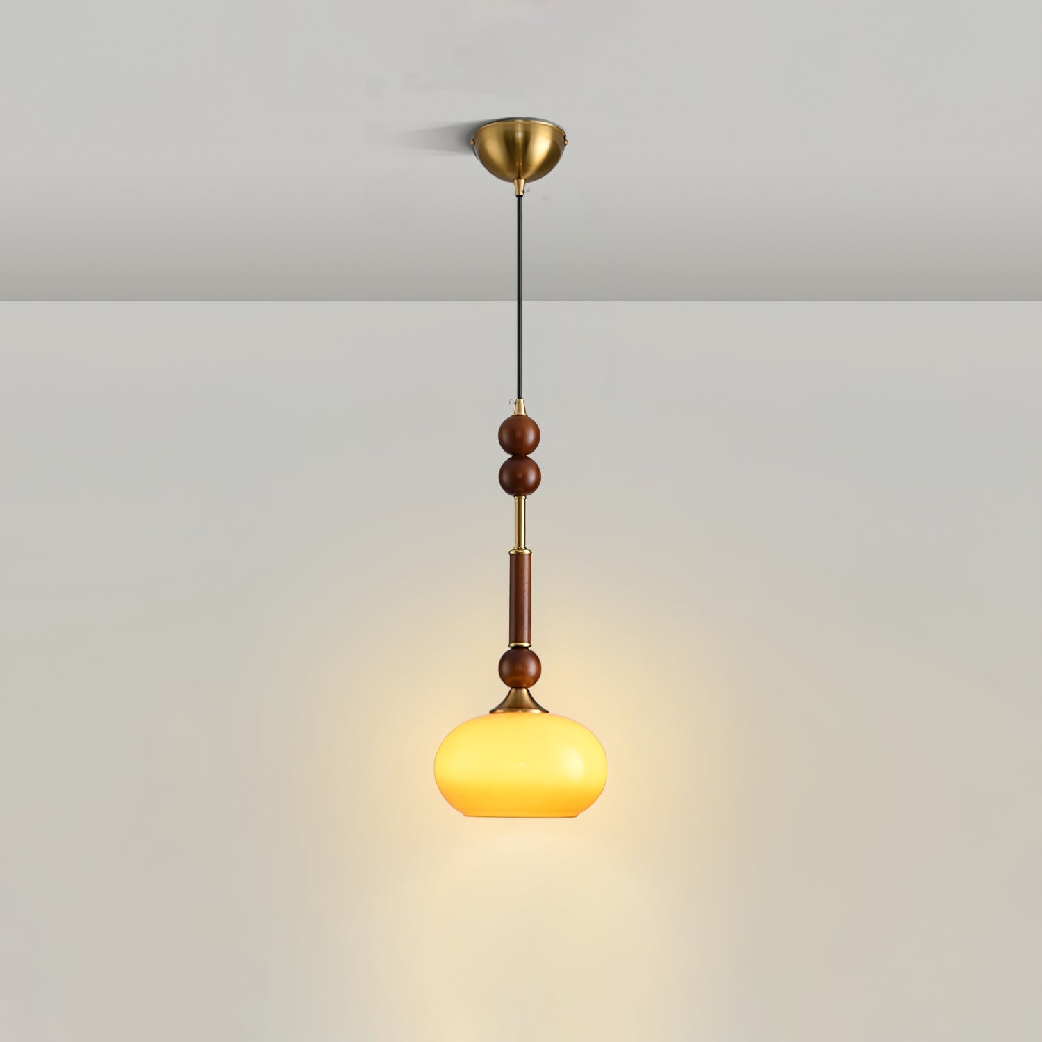 AmberGlow Vintage Wood Pendant Lamp - Letslighting