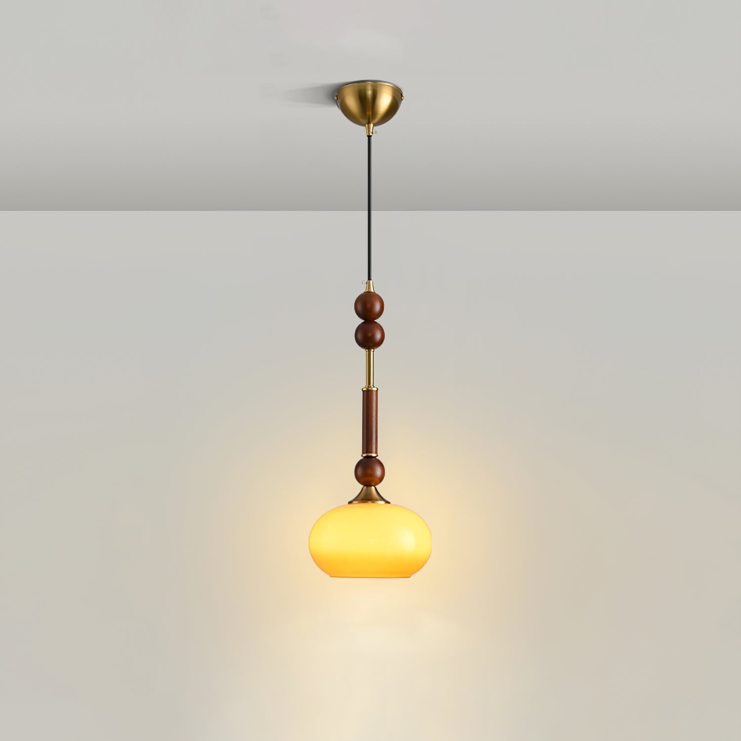 AmberGlow Vintage Wood Pendant Lamp - Letslighting