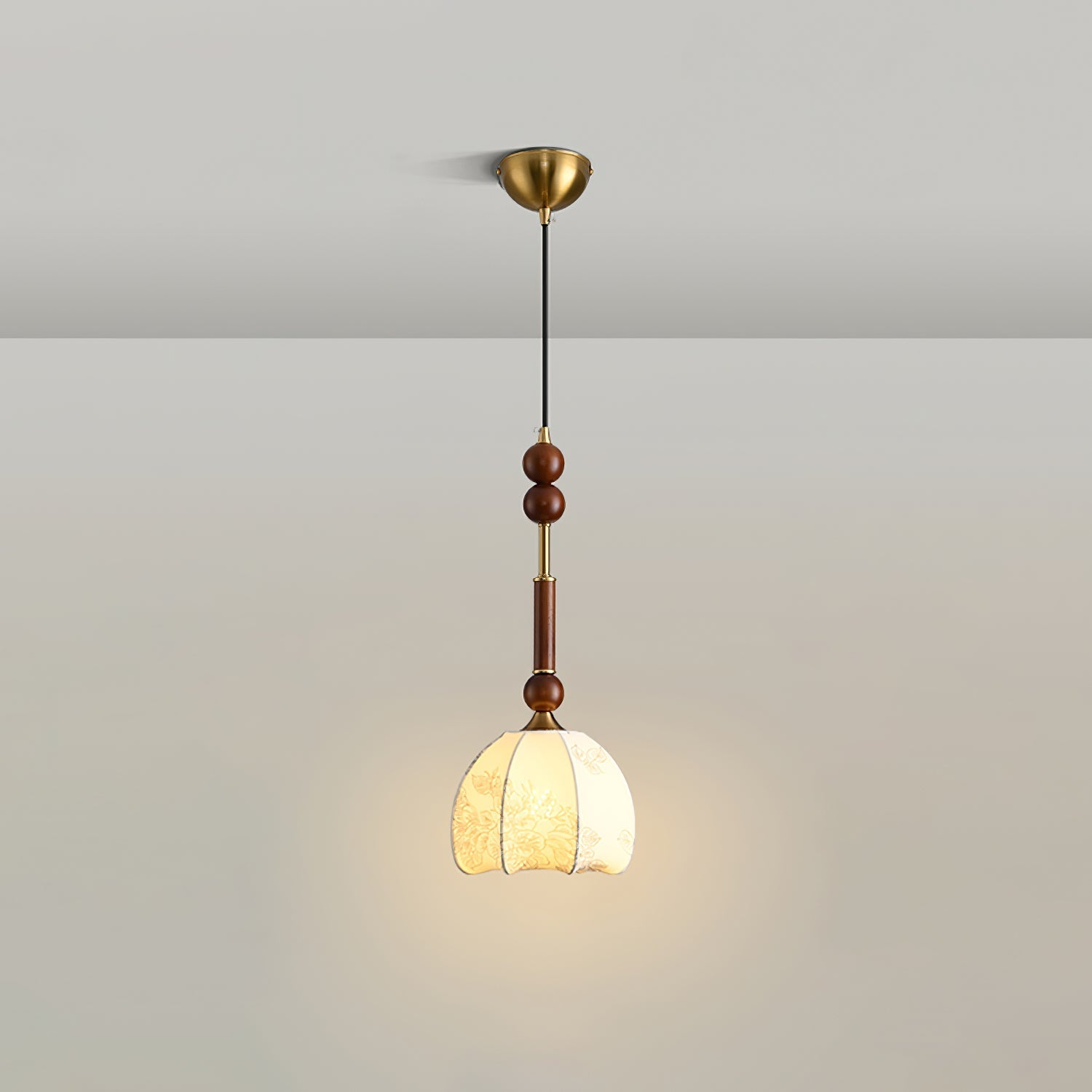 AmberGlow Vintage Wood Pendant Lamp - Letslighting