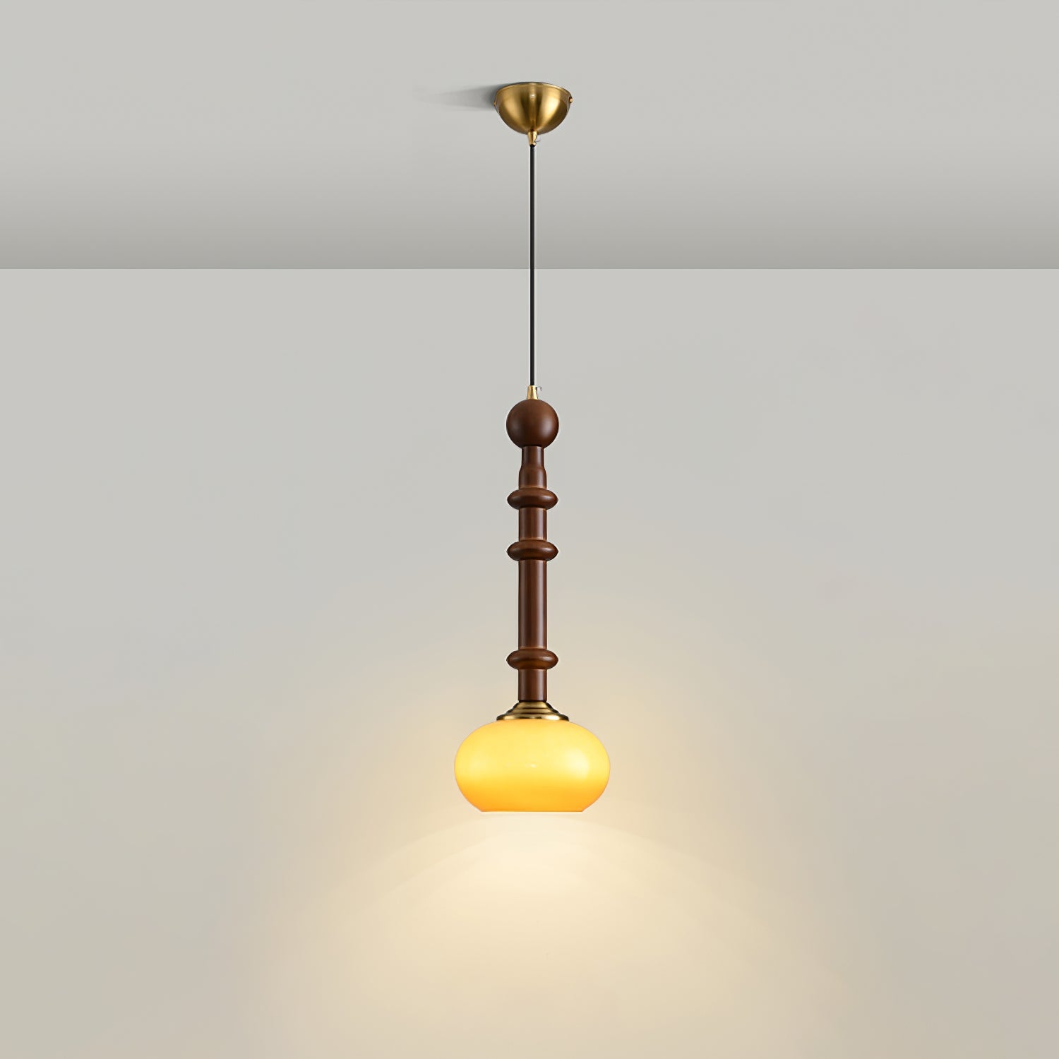 AmberGlow Vintage Wood Pendant Lamp - Letslighting