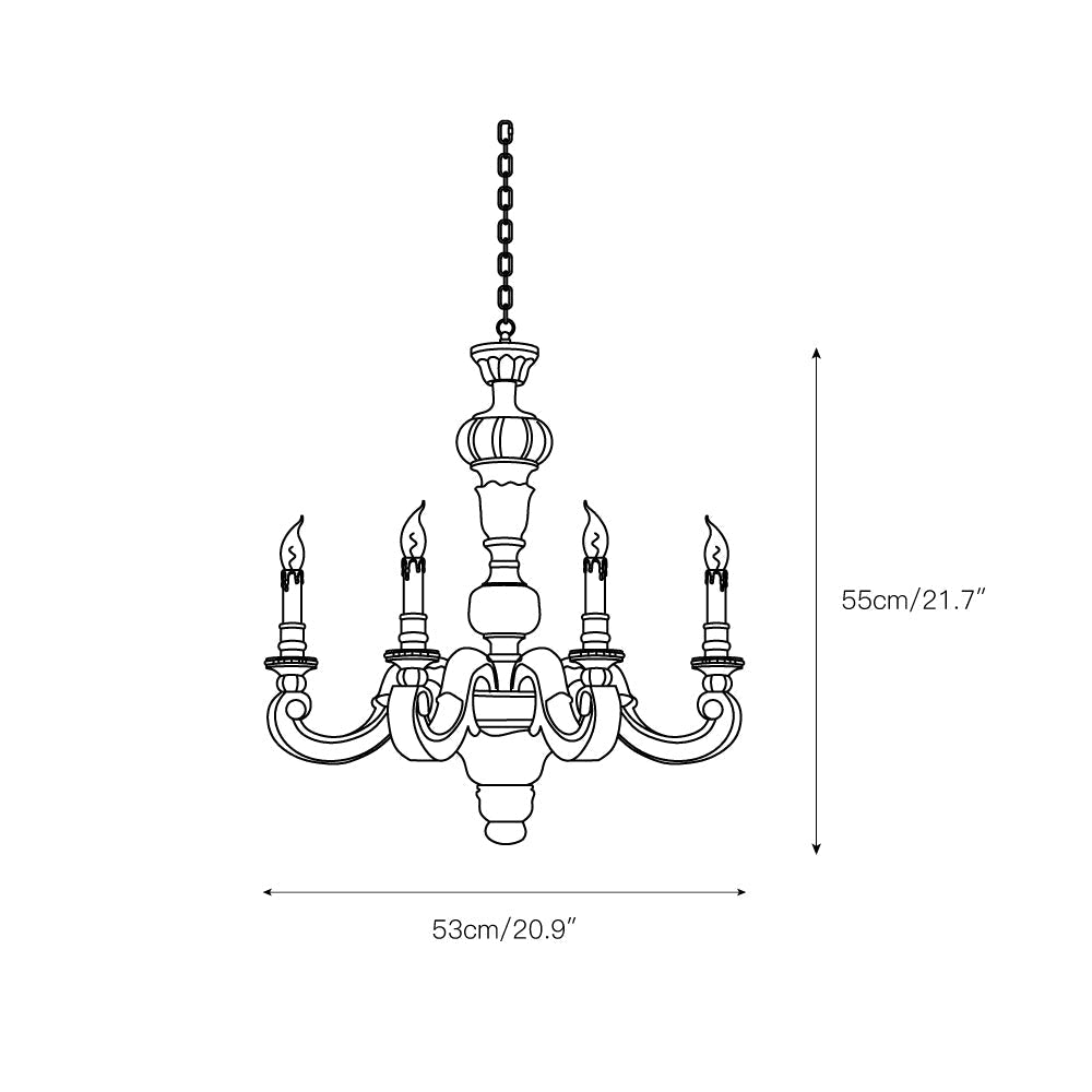Olrinila Roman Pillar Hand-carved Wood Chandelier - Letslighting
