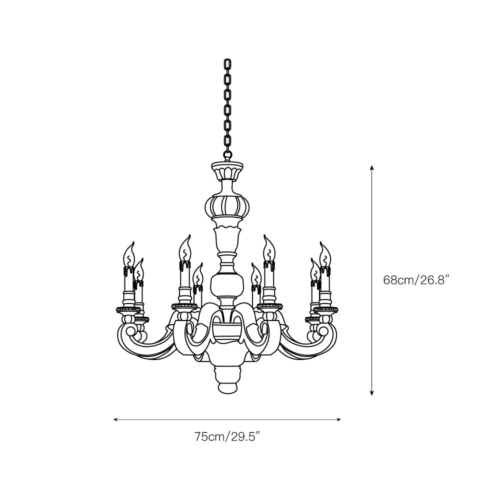 Olrinila Roman Pillar Hand-carved Wood Chandelier - Letslighting