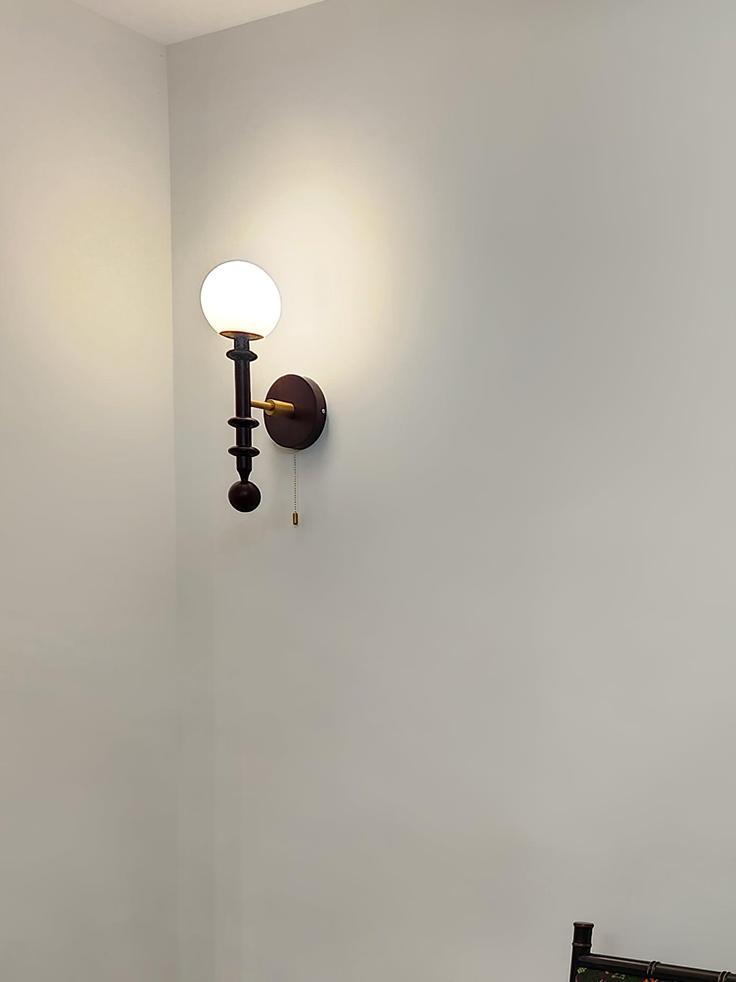 Elmiror Elegance Roman Column Glass Wood Wall Lamp - Letslighting