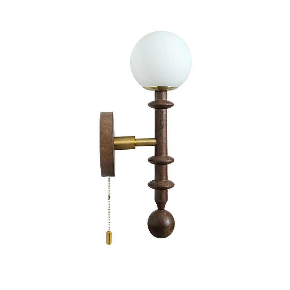 Elmiror Elegance Roman Column Glass Wood Wall Lamp - Letslighting