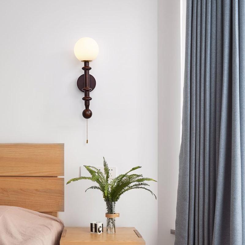 Elmiror Elegance Roman Column Glass Wood Wall Lamp - Letslighting