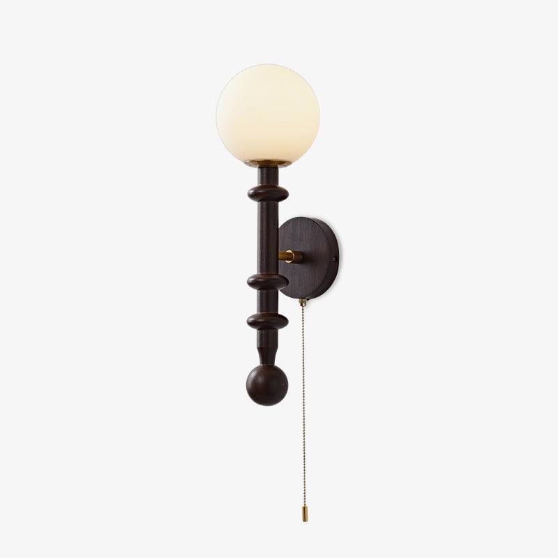 Elmiror Elegance Roman Column Glass Wood Wall Lamp - Letslighting
