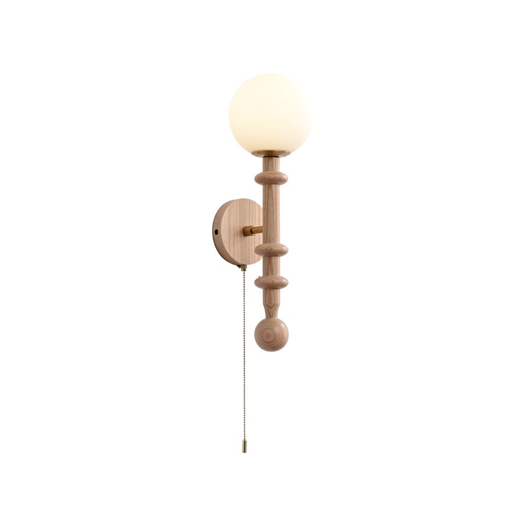 Elmiror Elegance Roman Column Glass Wood Wall Lamp - Letslighting