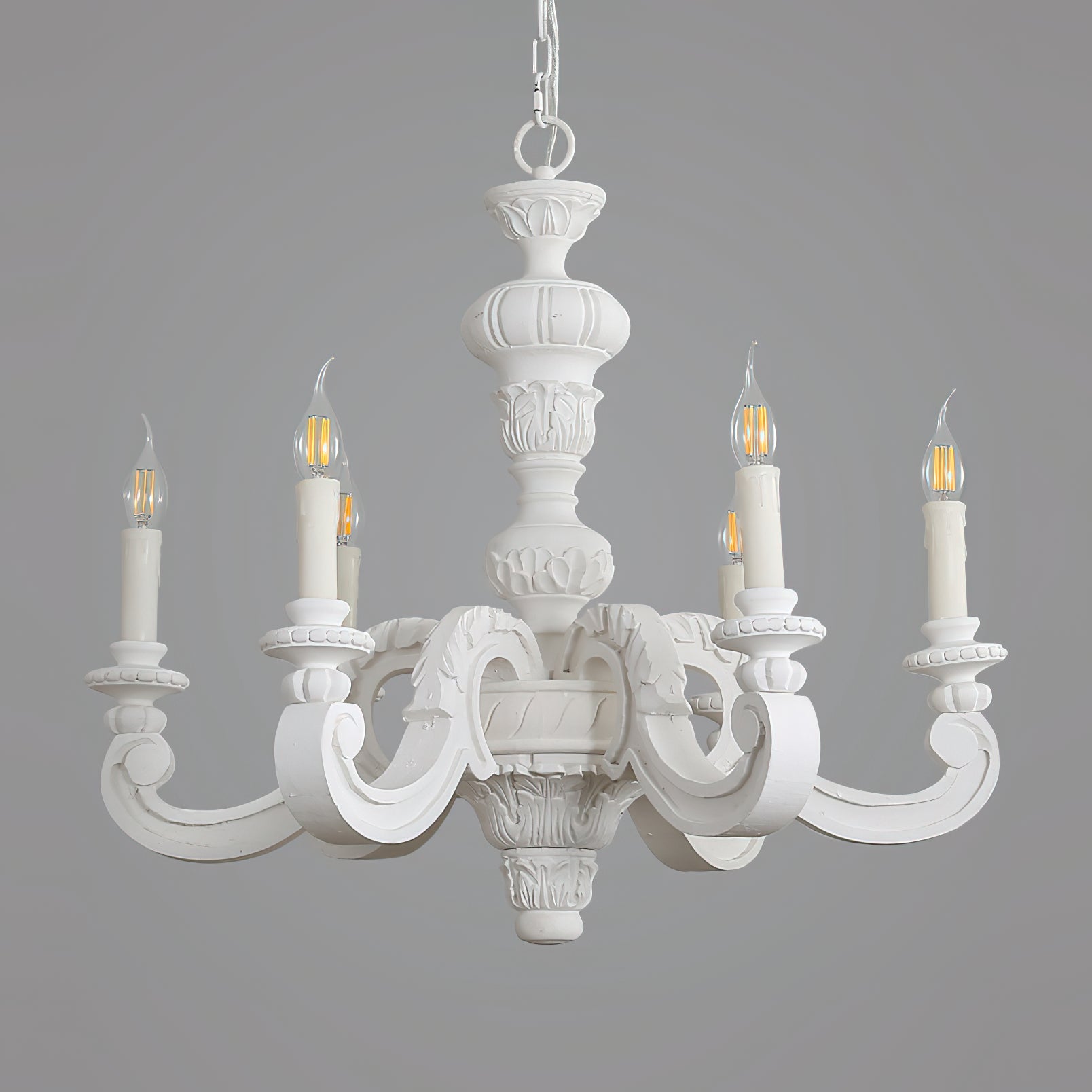 Olrinila Roman Pillar Hand-carved Wood Chandelier - Letslighting