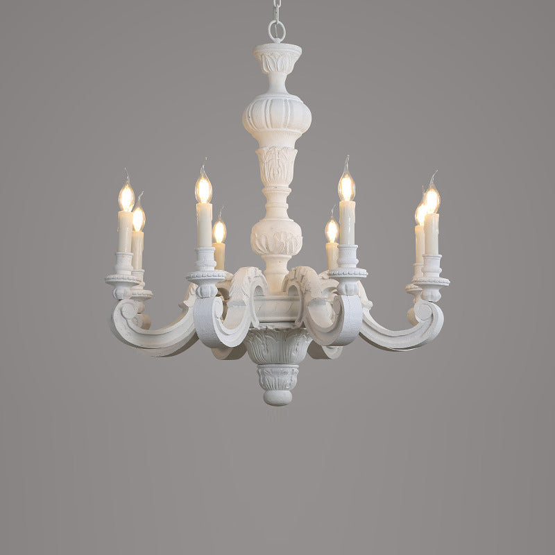 Olrinila Roman Pillar Hand-carved Wood Chandelier - Letslighting