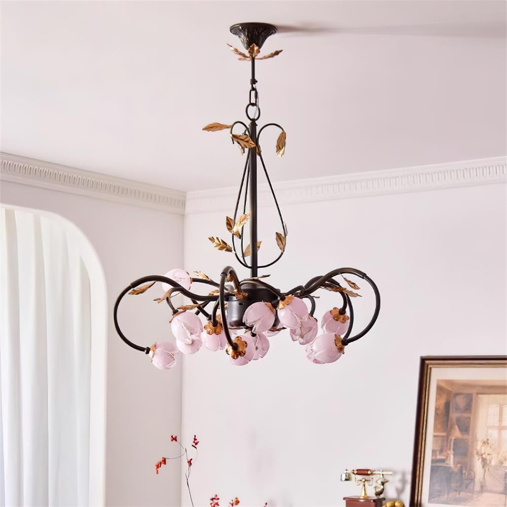 Giulia Chandelier Blush Petal Floral Branches - Letslighting