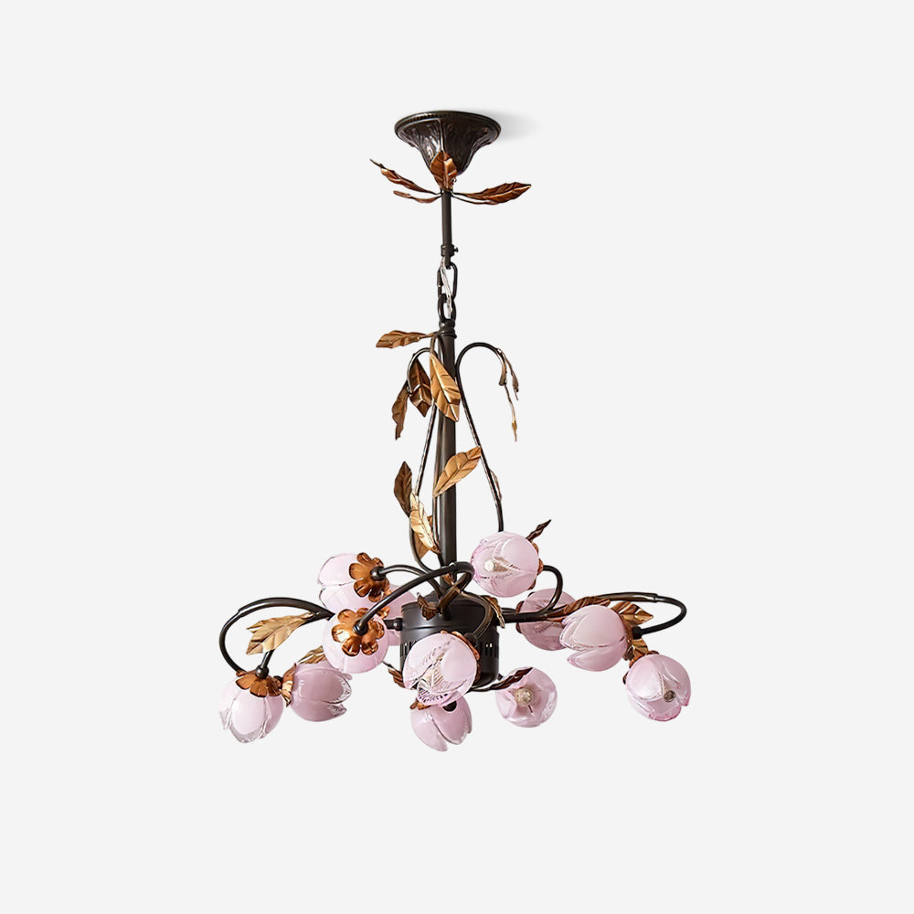 Giulia Chandelier Blush Petal Floral Branches - Letslighting