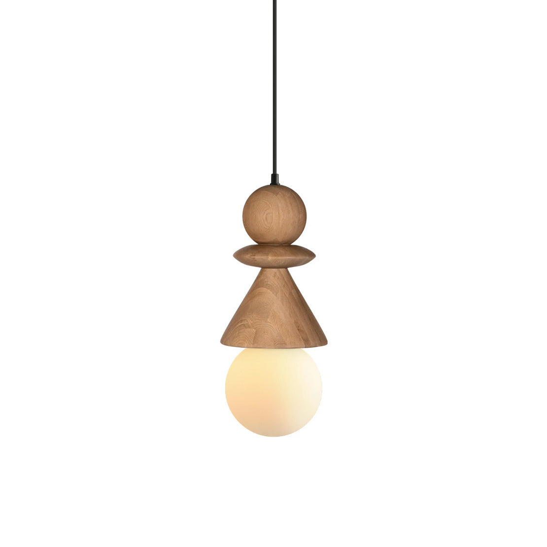Aphais Modern Minimalist Rook Wooden Glass Pendant Lamp - Letslighting