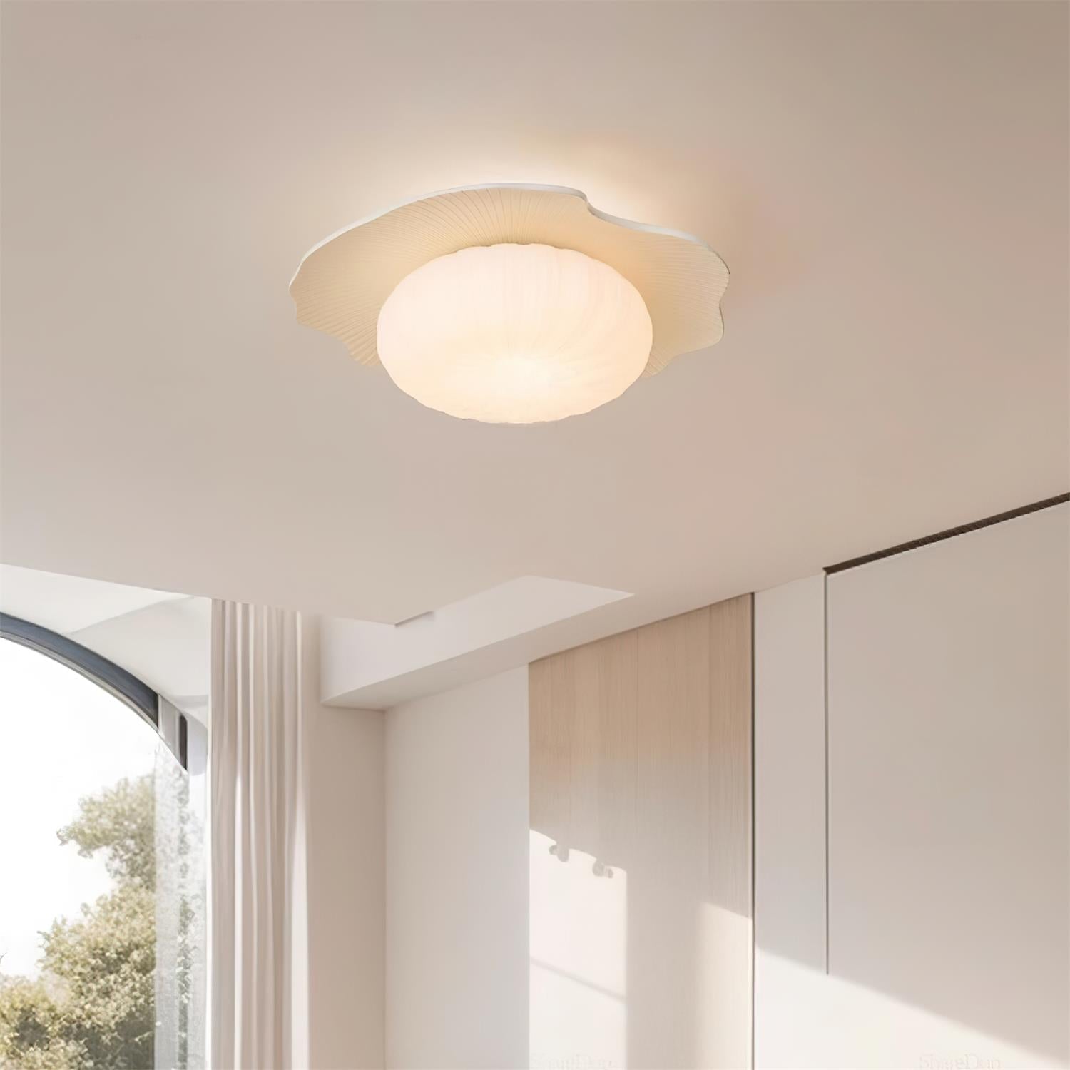 Ceiling Light Scalloped Resin Disc Playful Interiors - Letslighting