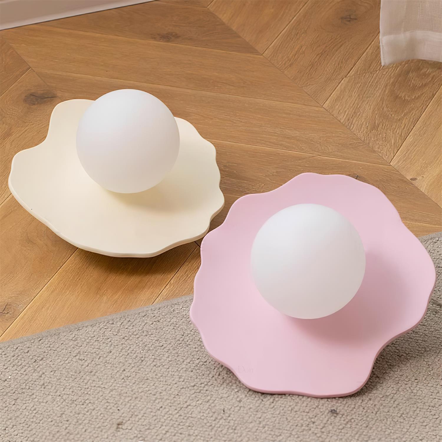 Wall Lamp Scalloped Resin Disc with Canopy - Letslighting