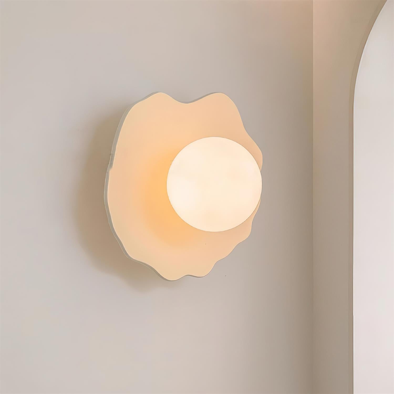 Wall Lamp Scalloped Resin Disc with Canopy - Letslighting