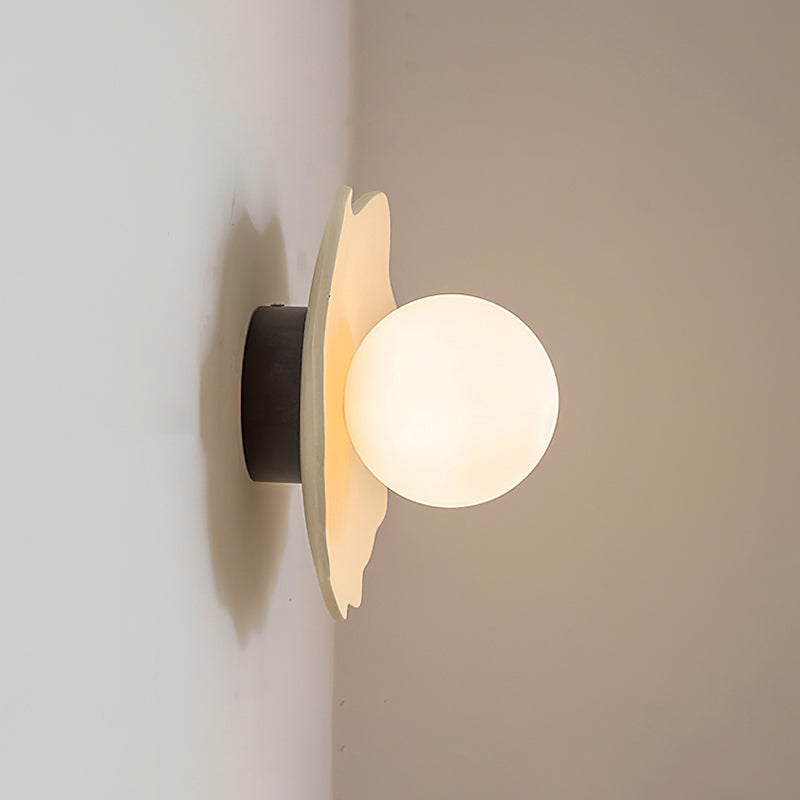 Wall Lamp Scalloped Resin Disc with Canopy - Letslighting