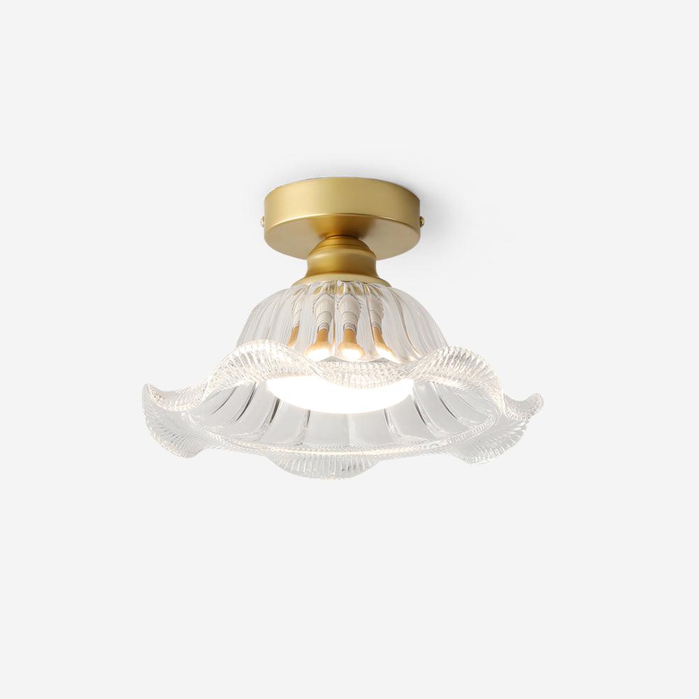 Rosa Glass Ceiling Lamp Brass Trim Elegant - Letslighting