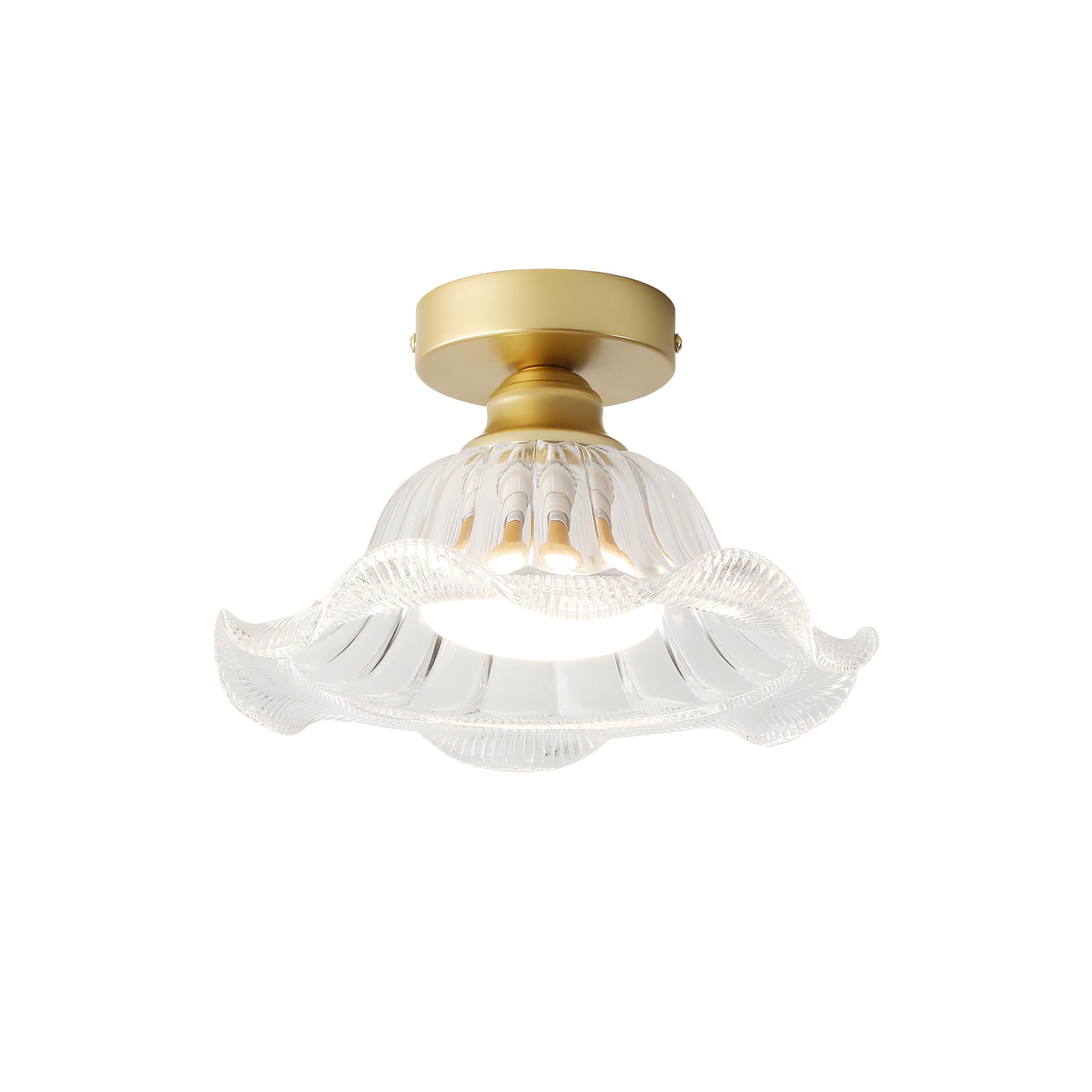 Rosa Ceiling Lamp Glass Ruffled Shade Modern Bedroom - Letslighting