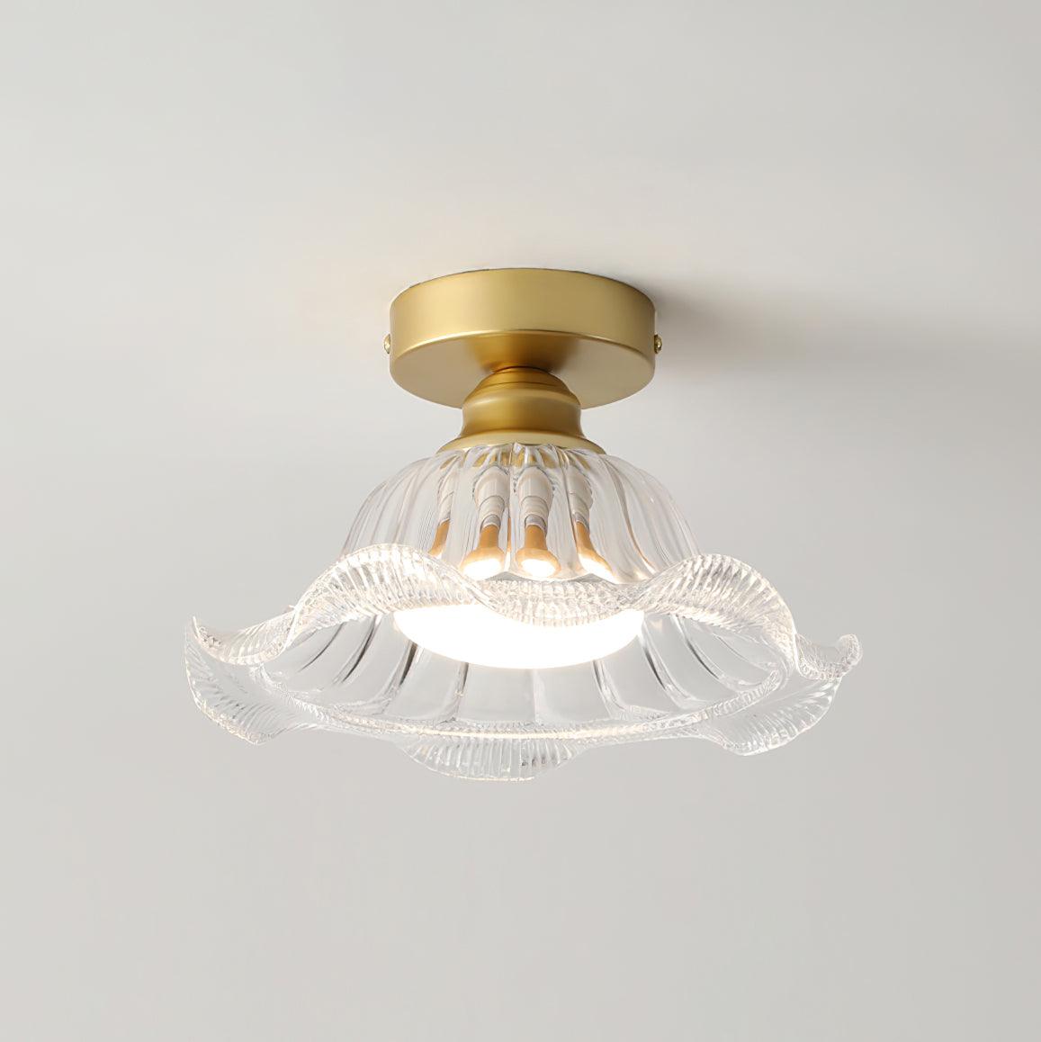 Rosa Ceiling Lamp Glass Ruffled Shade Modern Bedroom - Letslighting