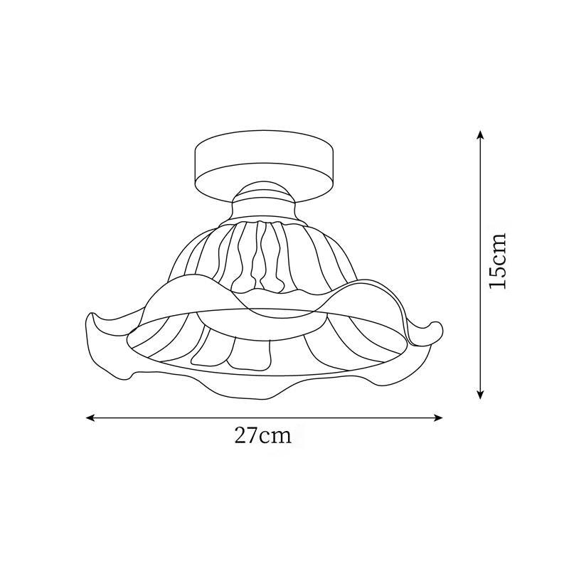 Rosa Ceiling Lamp Glass Ruffled Shade Modern Bedroom - Letslighting