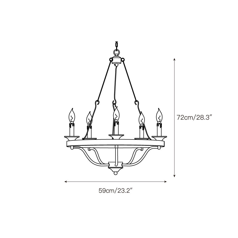 Rosalind Vintage Industrial Wheeler Wooden Chandelier - Letslighting