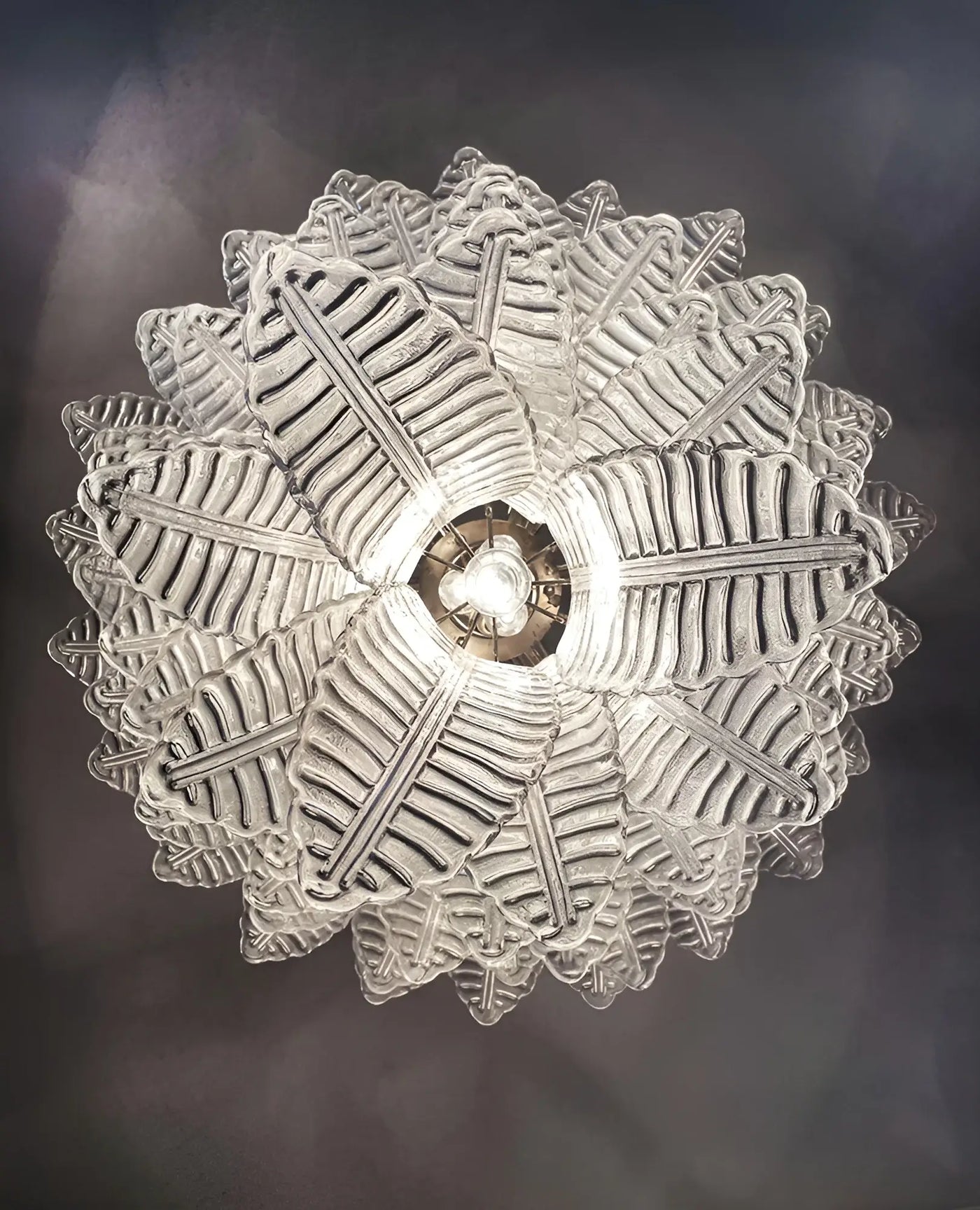 Aurora Chandelier Clear Glass Leaf Cascading Elegant - Letslighting