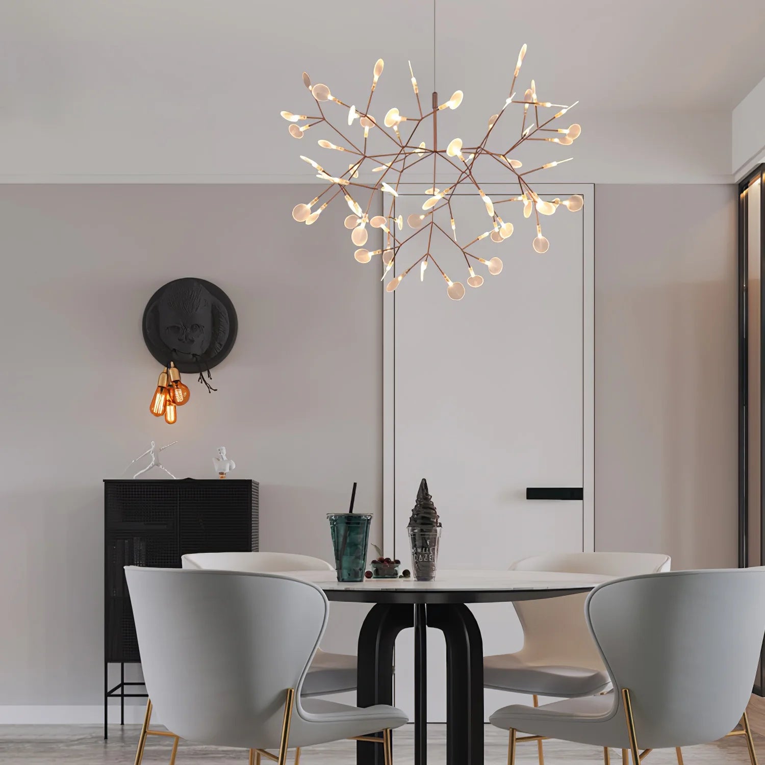 Olivia Unique Sputnik Art Deco Firefly Chandelier, Living Room/ Bedroom